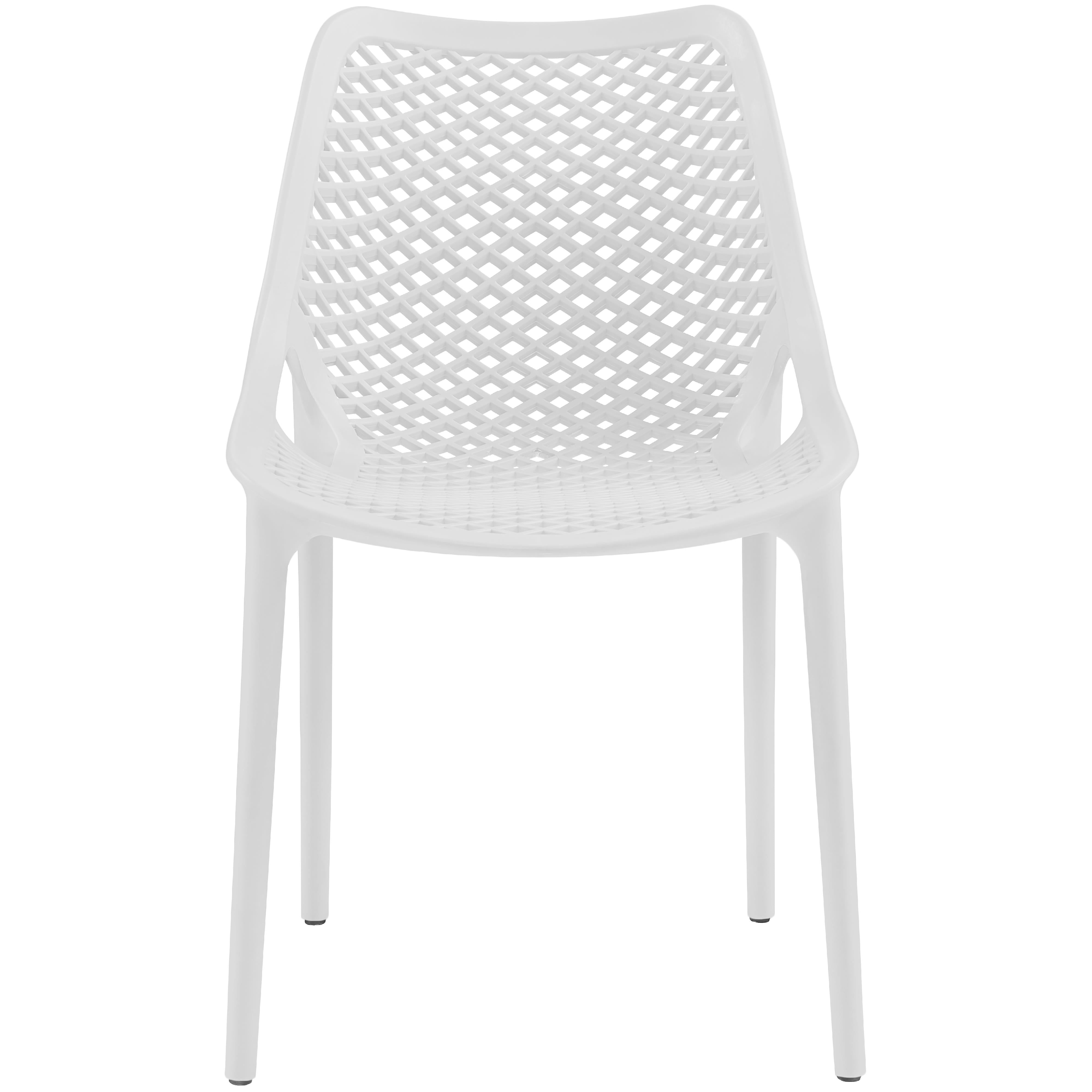 Meridian Mykonos White Outdoor Patio Dining Chair