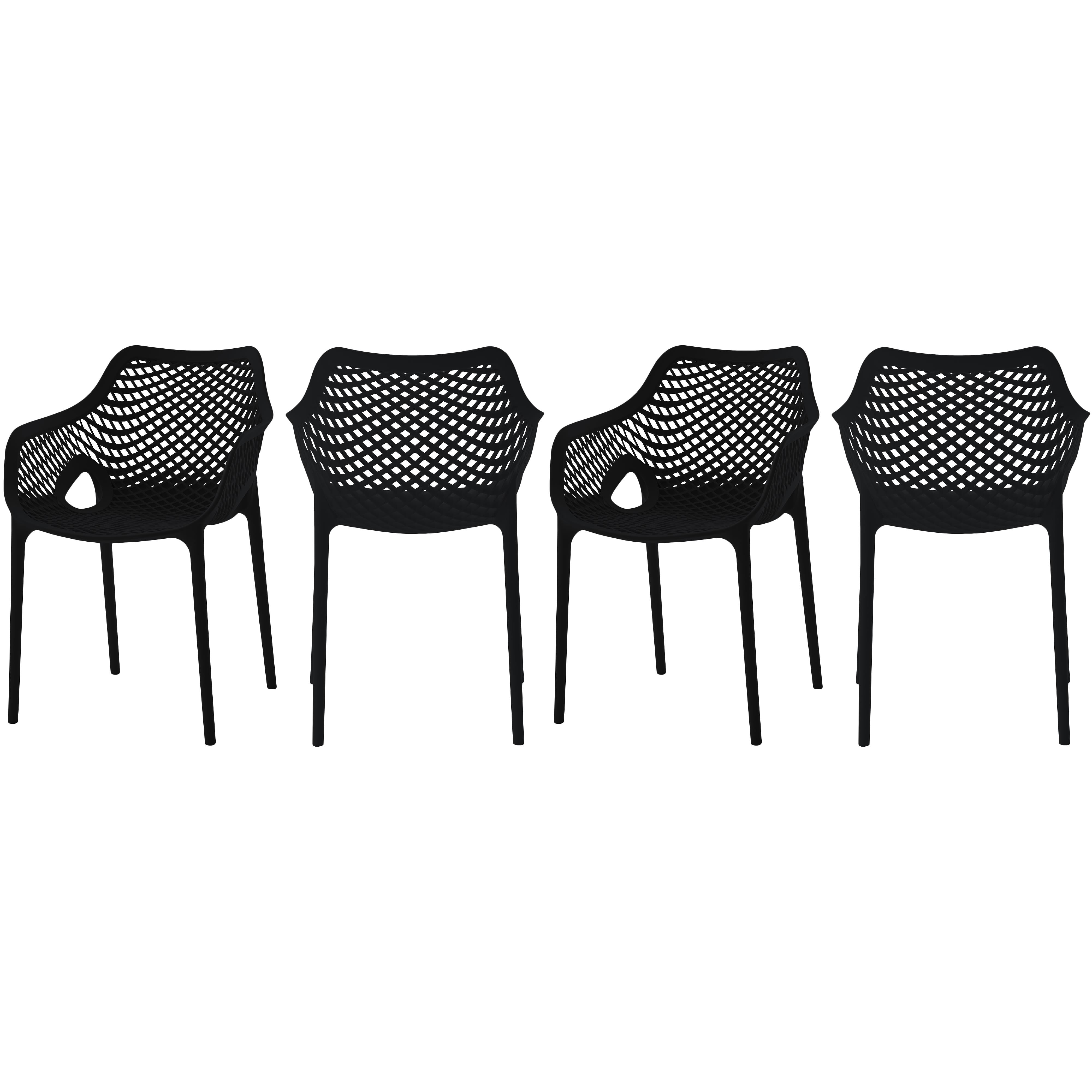 Meridian Mykonos Black Outdoor Patio Dining Chair