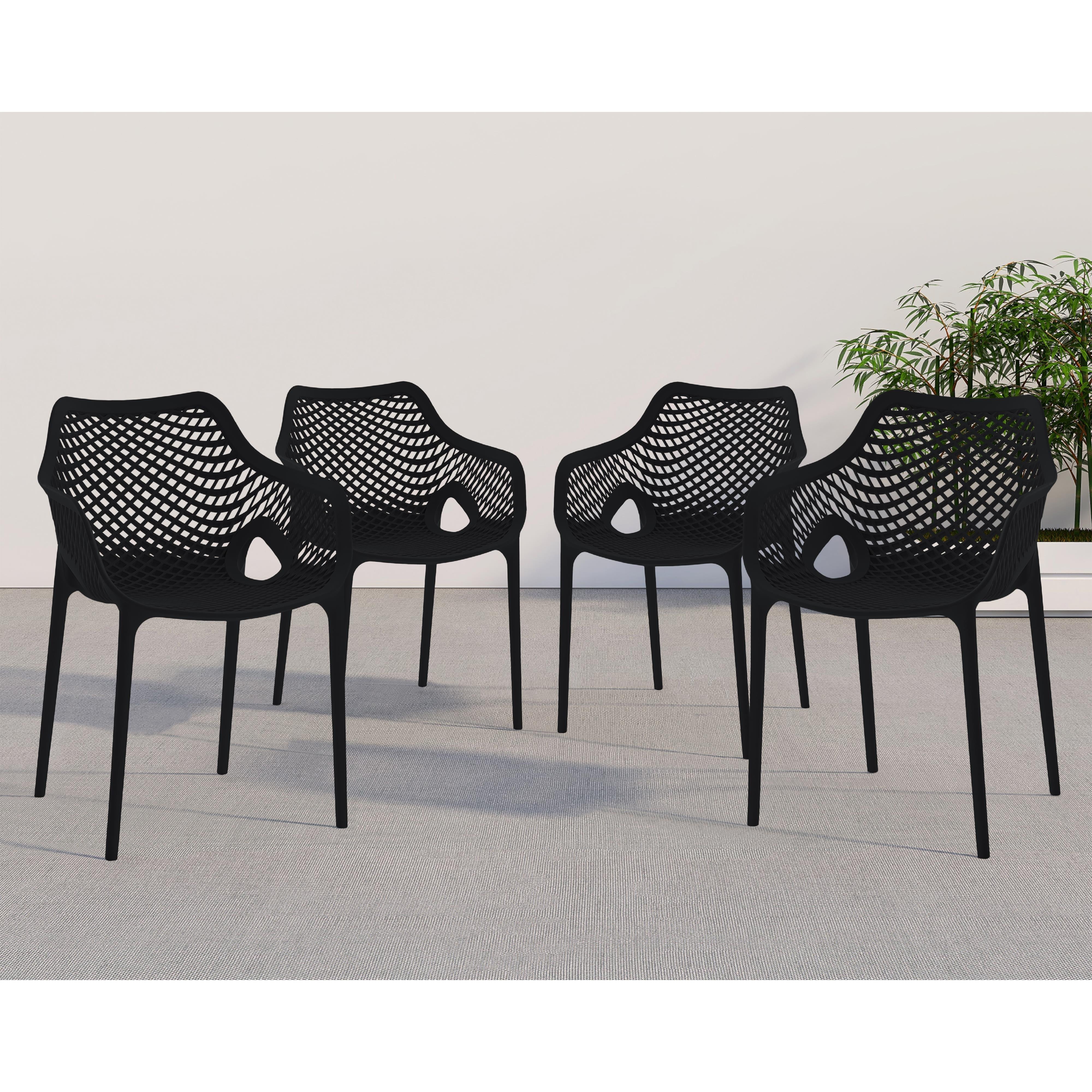 Meridian Mykonos Black Outdoor Patio Dining Chair