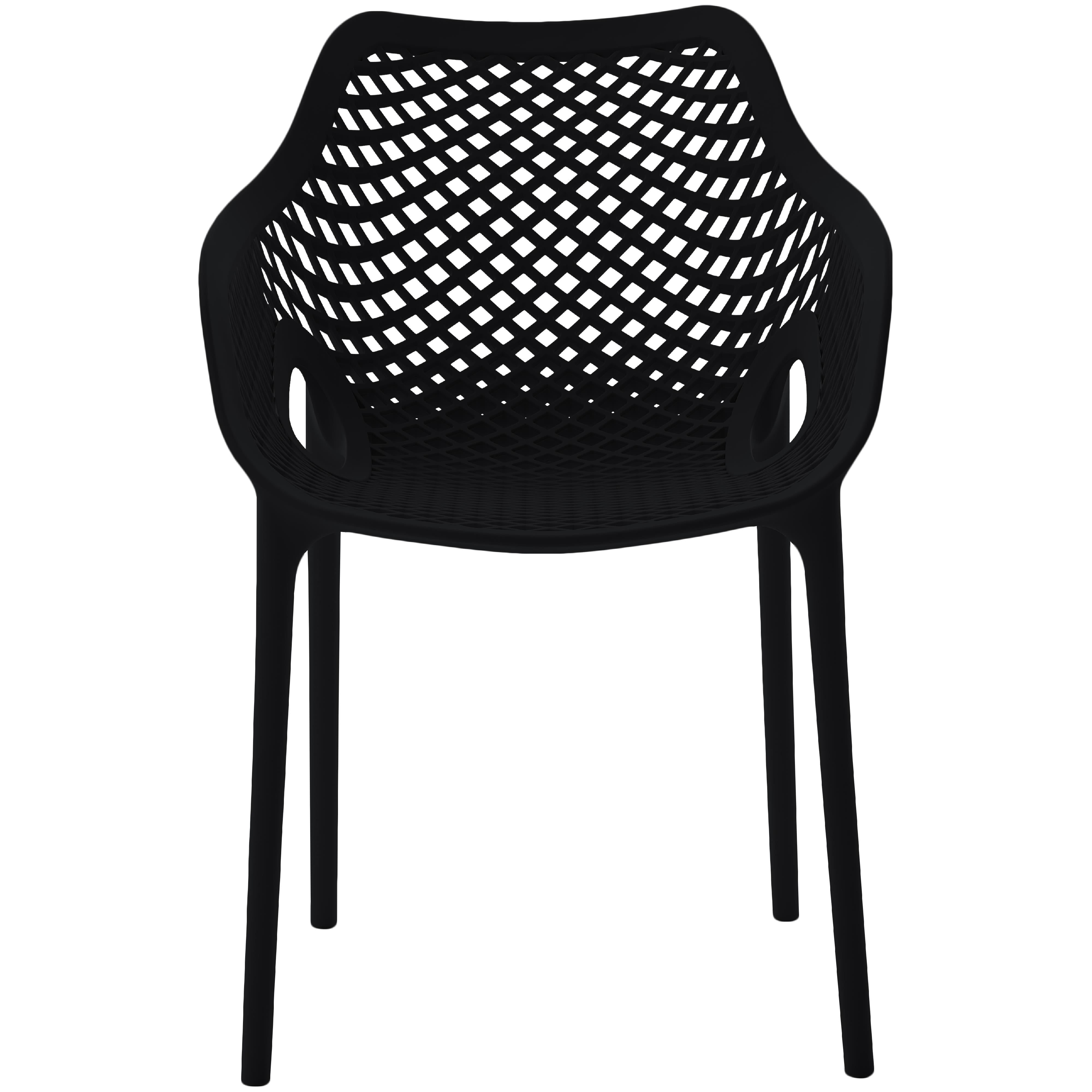 Meridian Mykonos Black Outdoor Patio Dining Chair