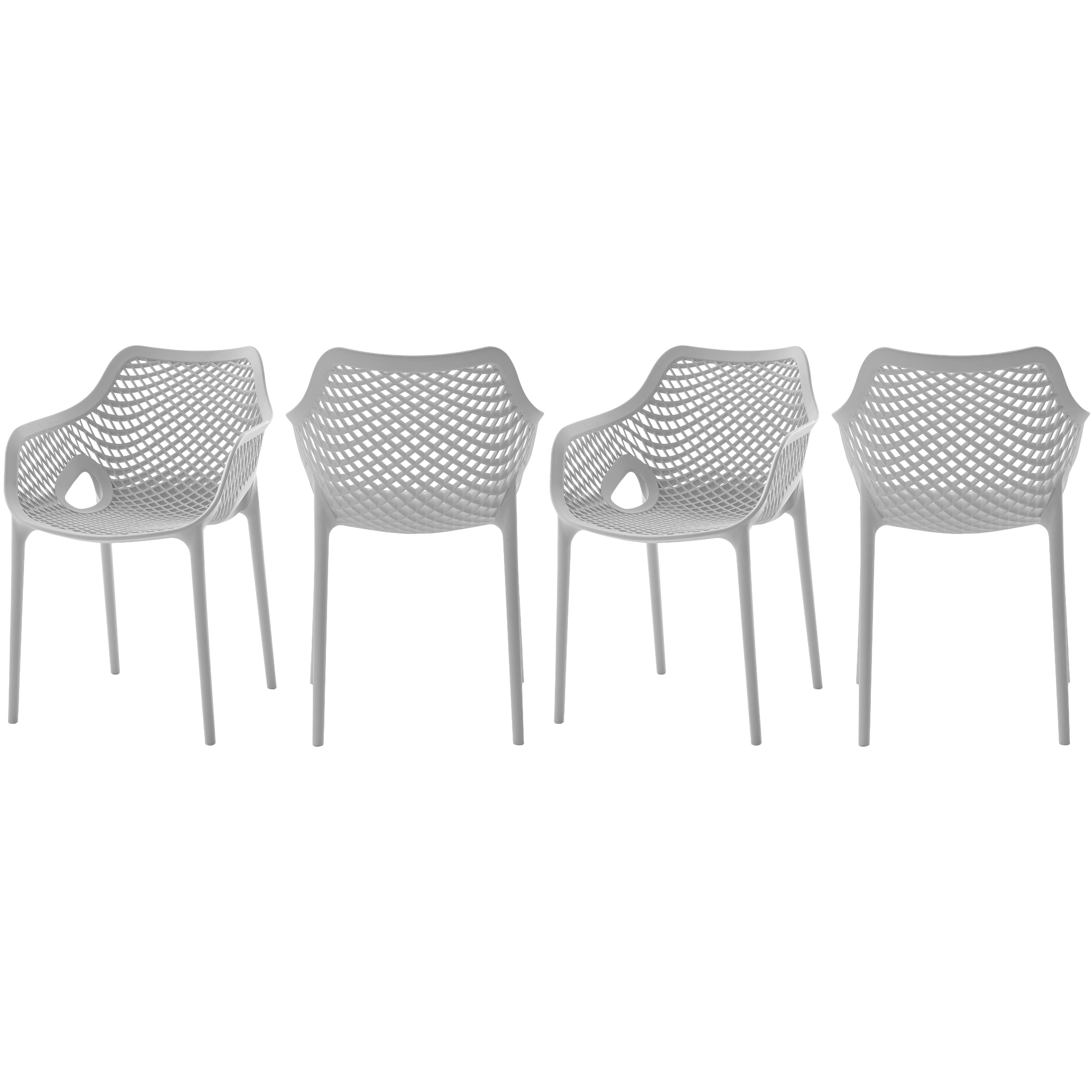 Meridian Mykonos Grey Outdoor Patio Dining Chair