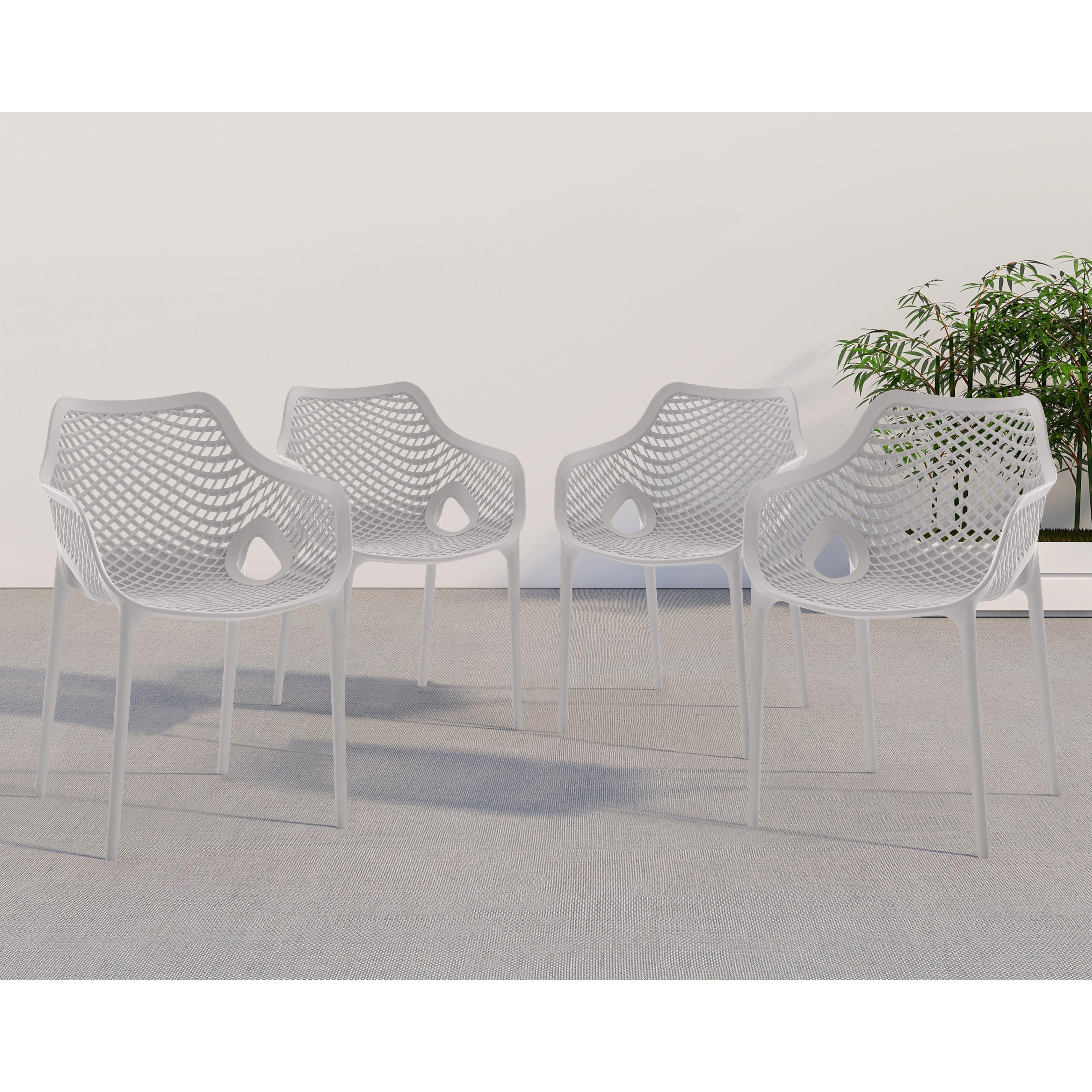 Meridian Mykonos Grey Outdoor Patio Dining Chair