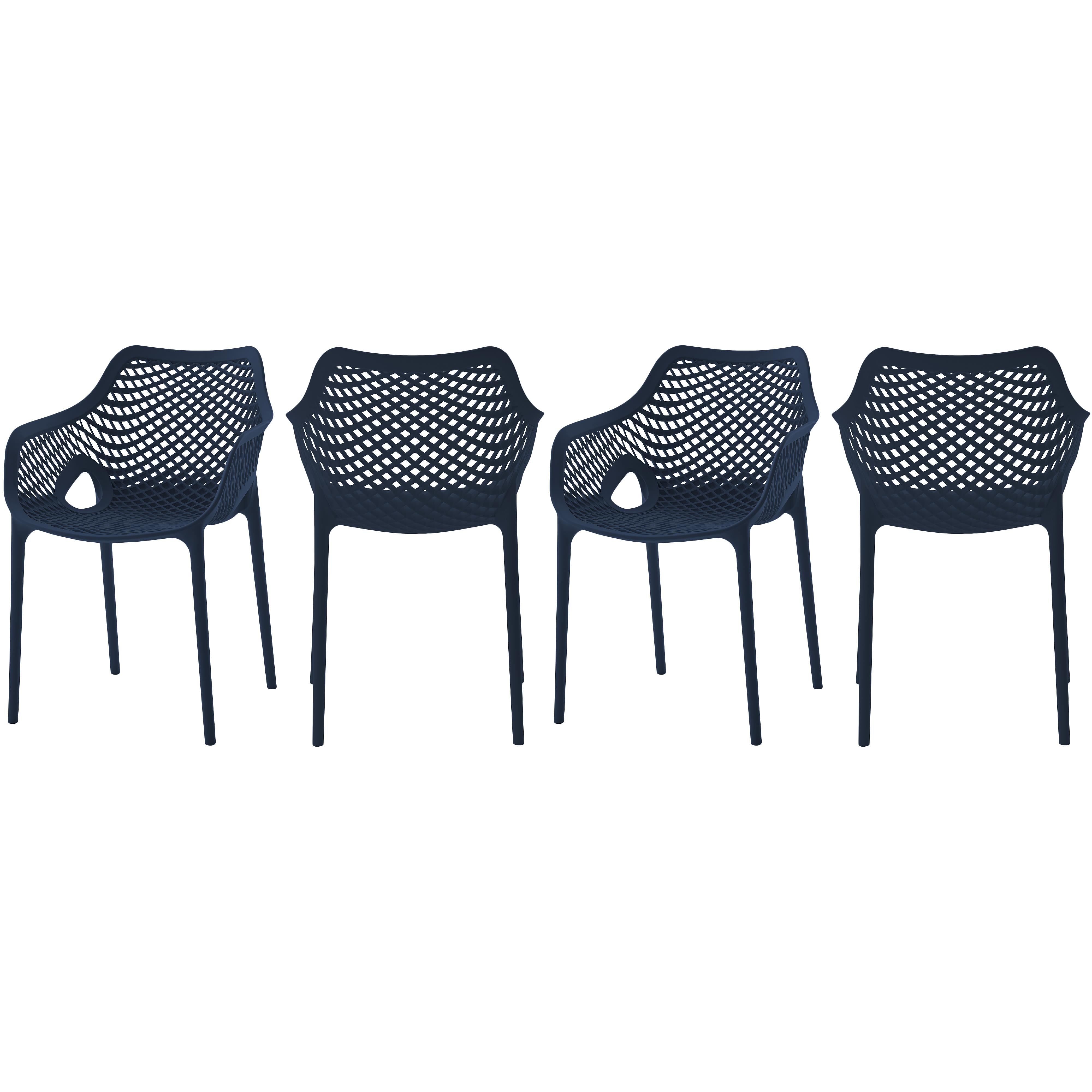 Meridian Mykonos Navy Outdoor Patio Dining Chair