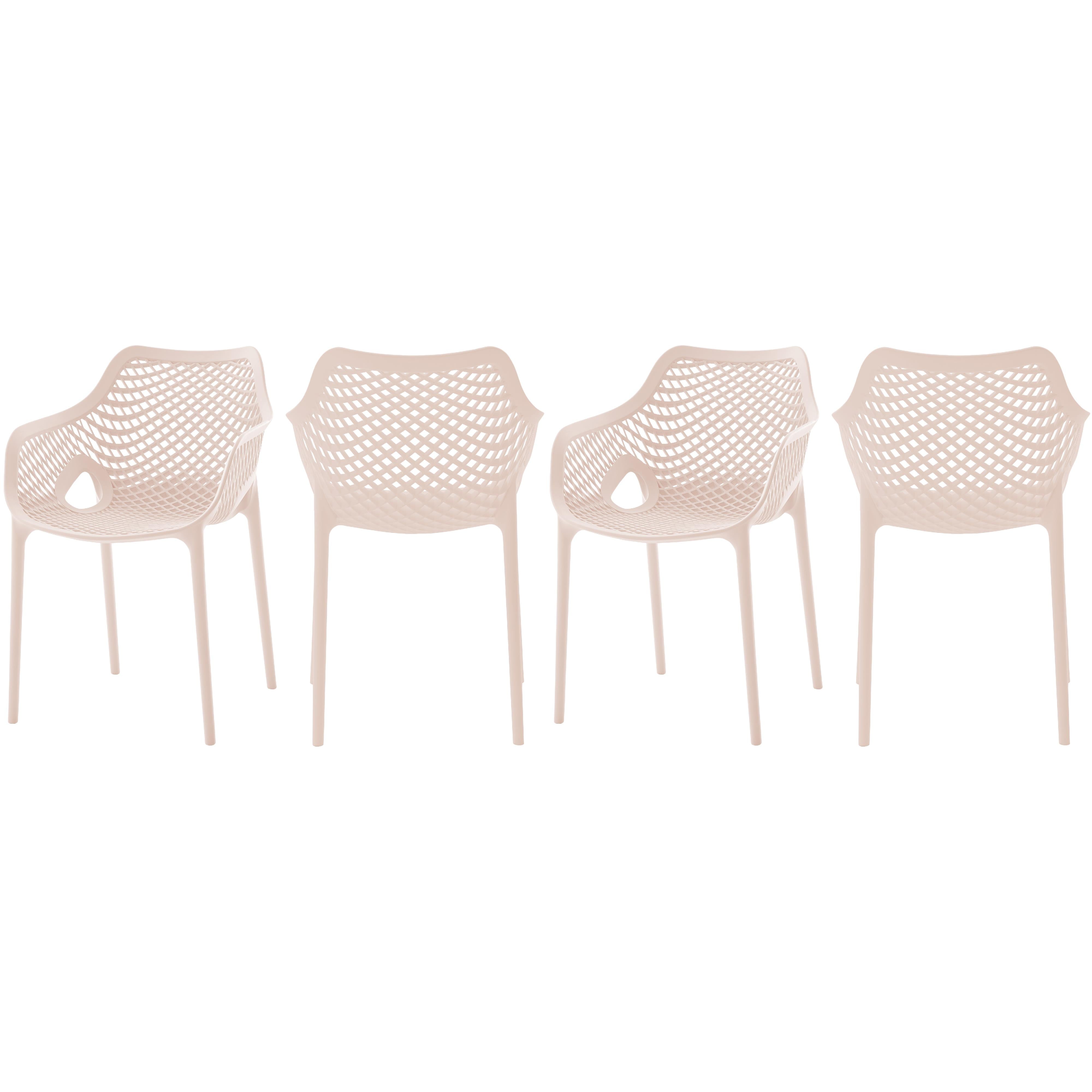 Meridian Mykonos Pink Outdoor Patio Dining Chair