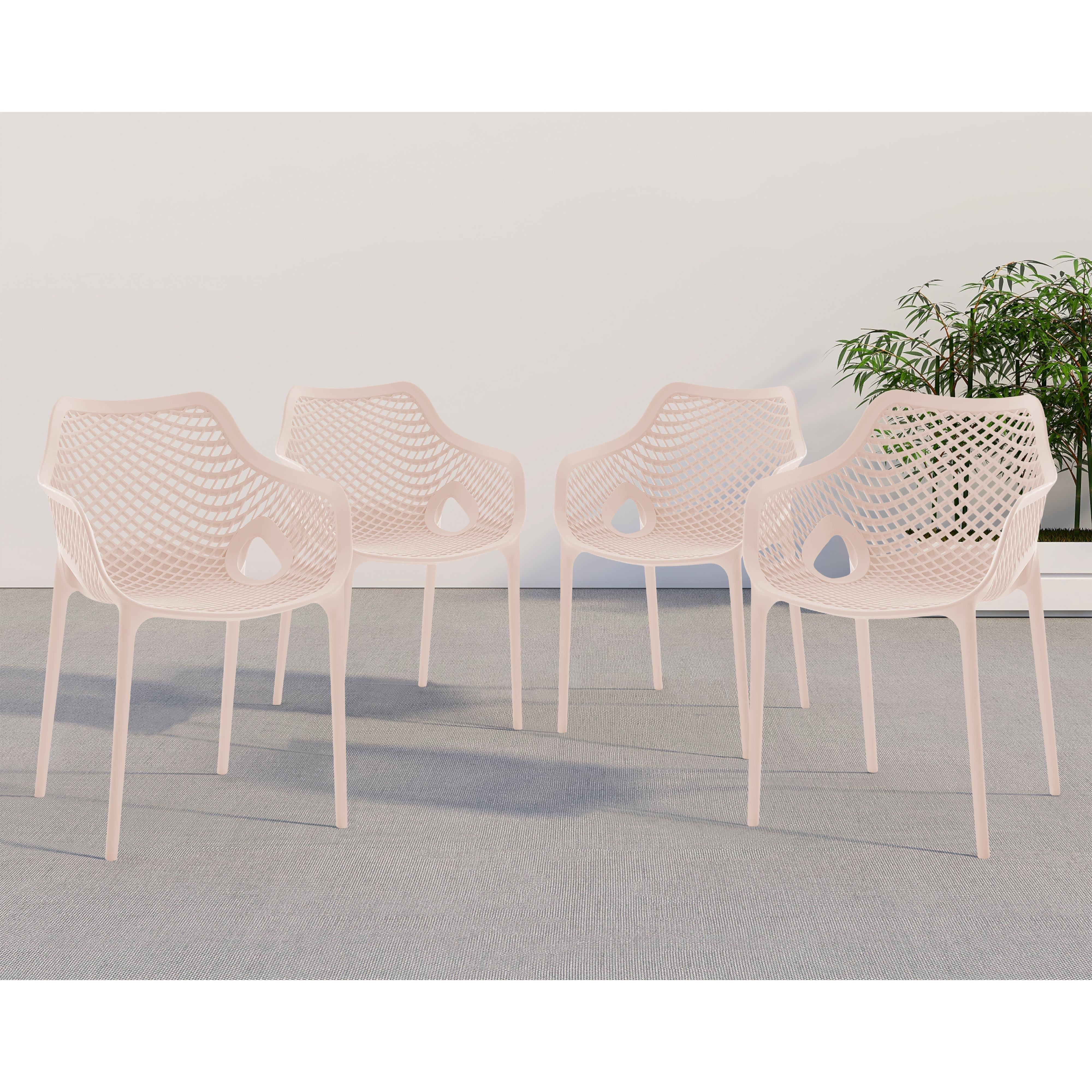 Meridian Mykonos Pink Outdoor Patio Dining Chair