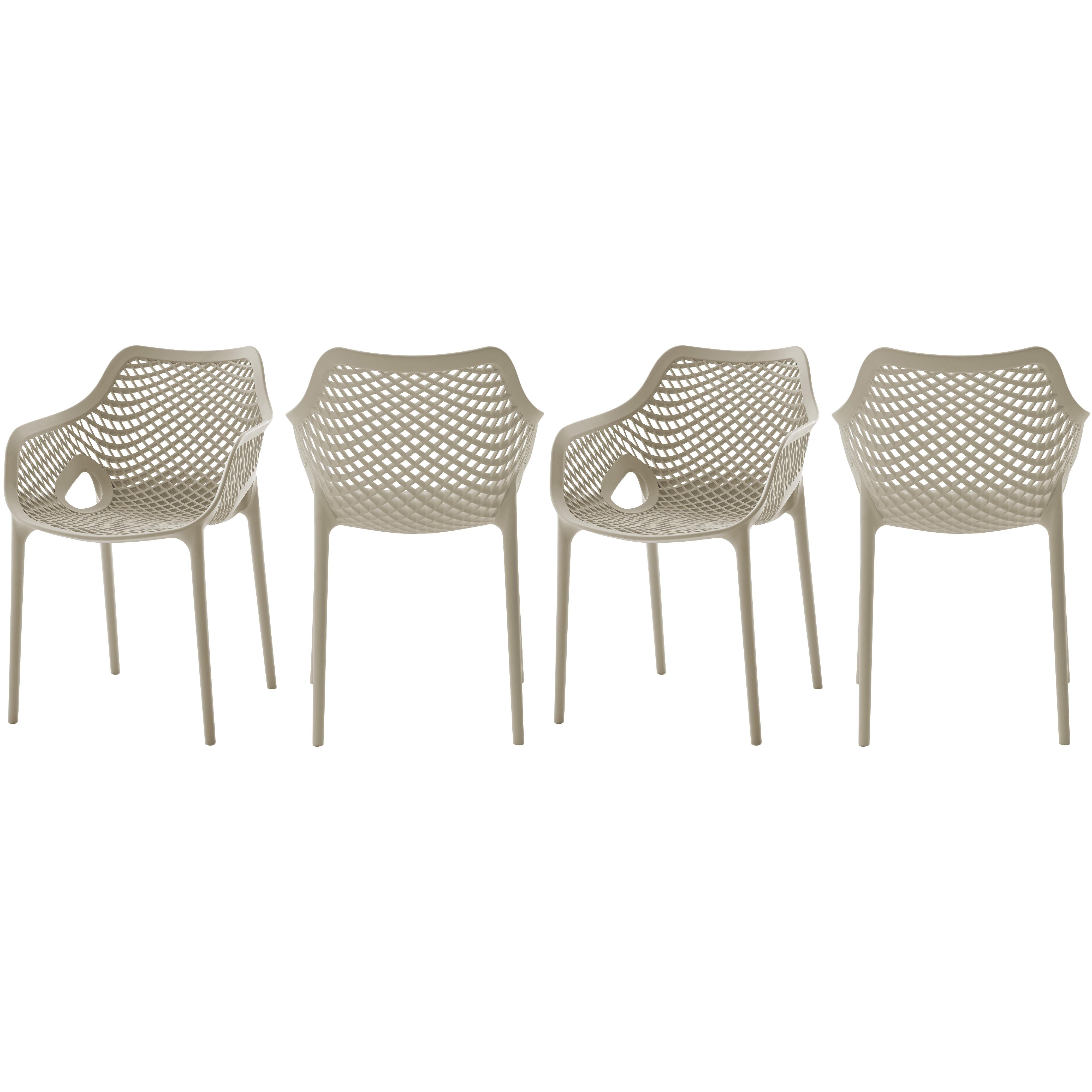 Meridian Mykonos Taupe Outdoor Patio Dining Chair