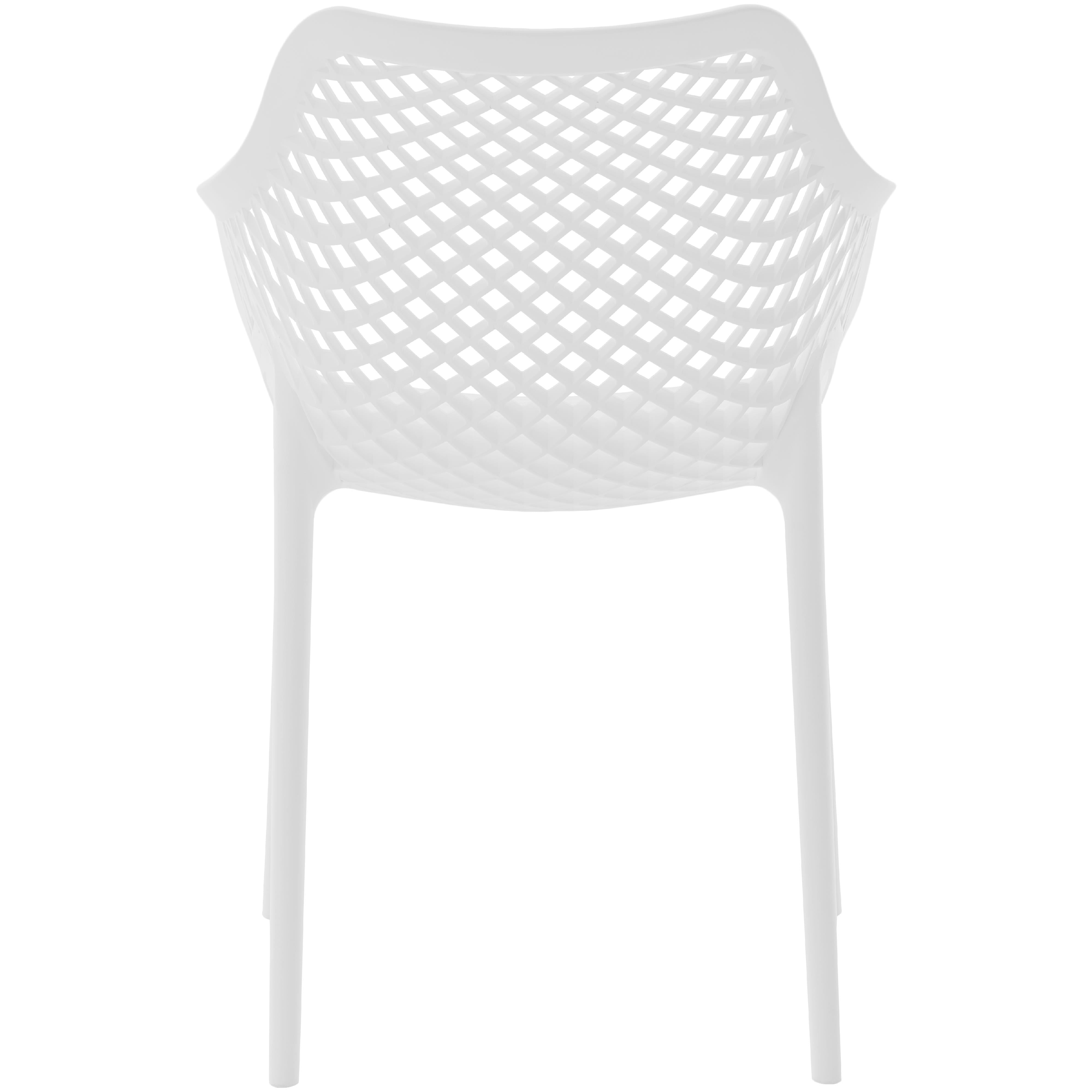 Meridian Mykonos White Outdoor Patio Dining Chair
