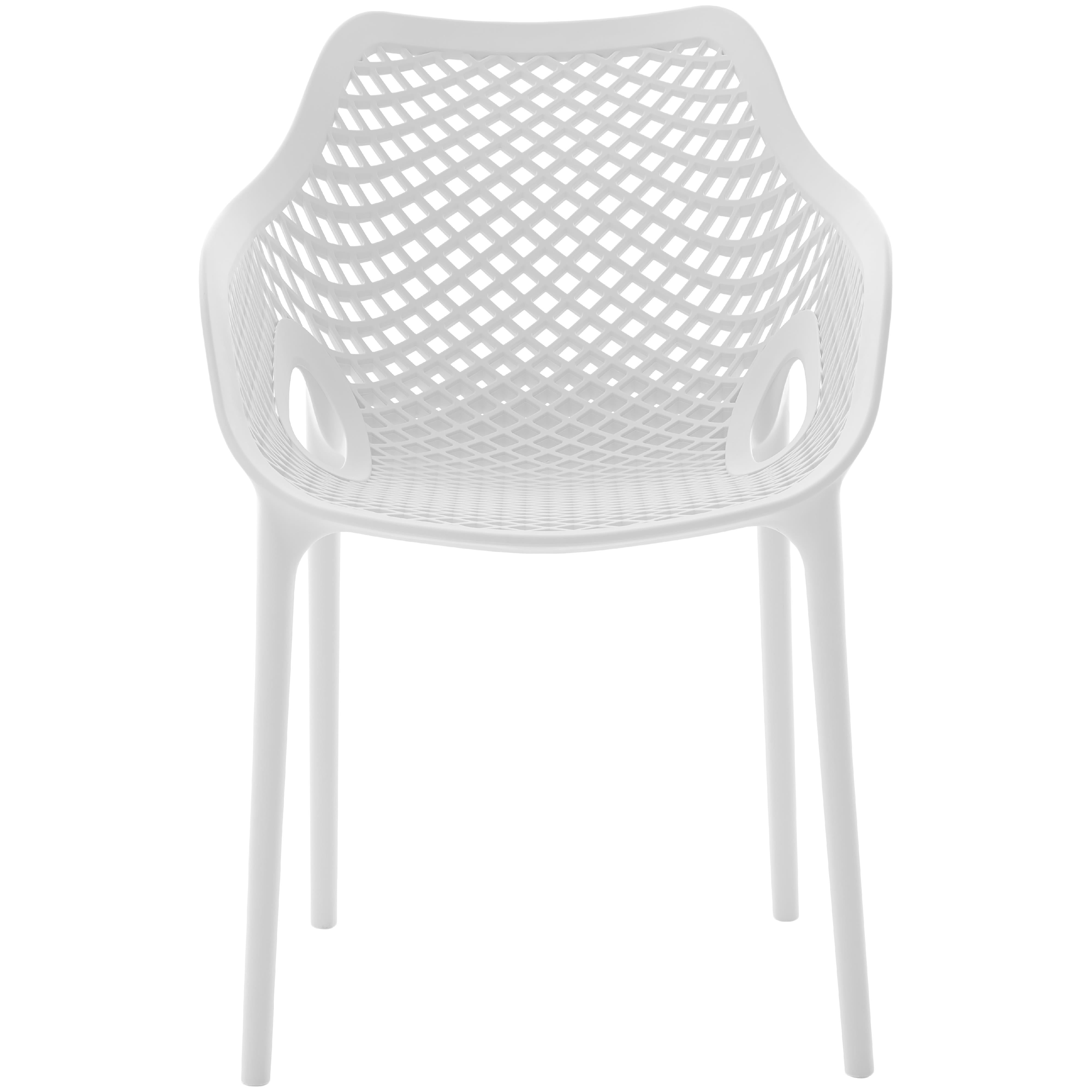 Meridian Mykonos White Outdoor Patio Dining Chair