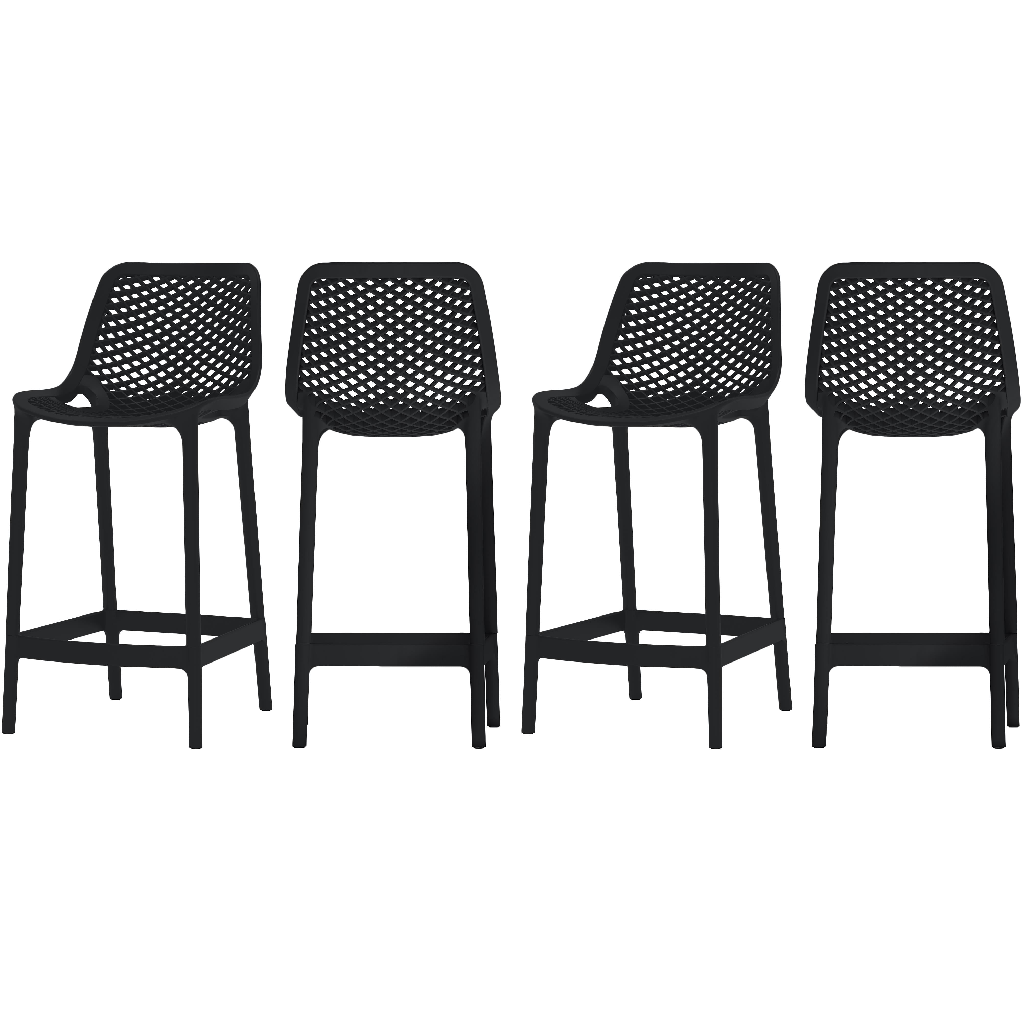 Meridian Mykonos Black Outdoor Patio Stool