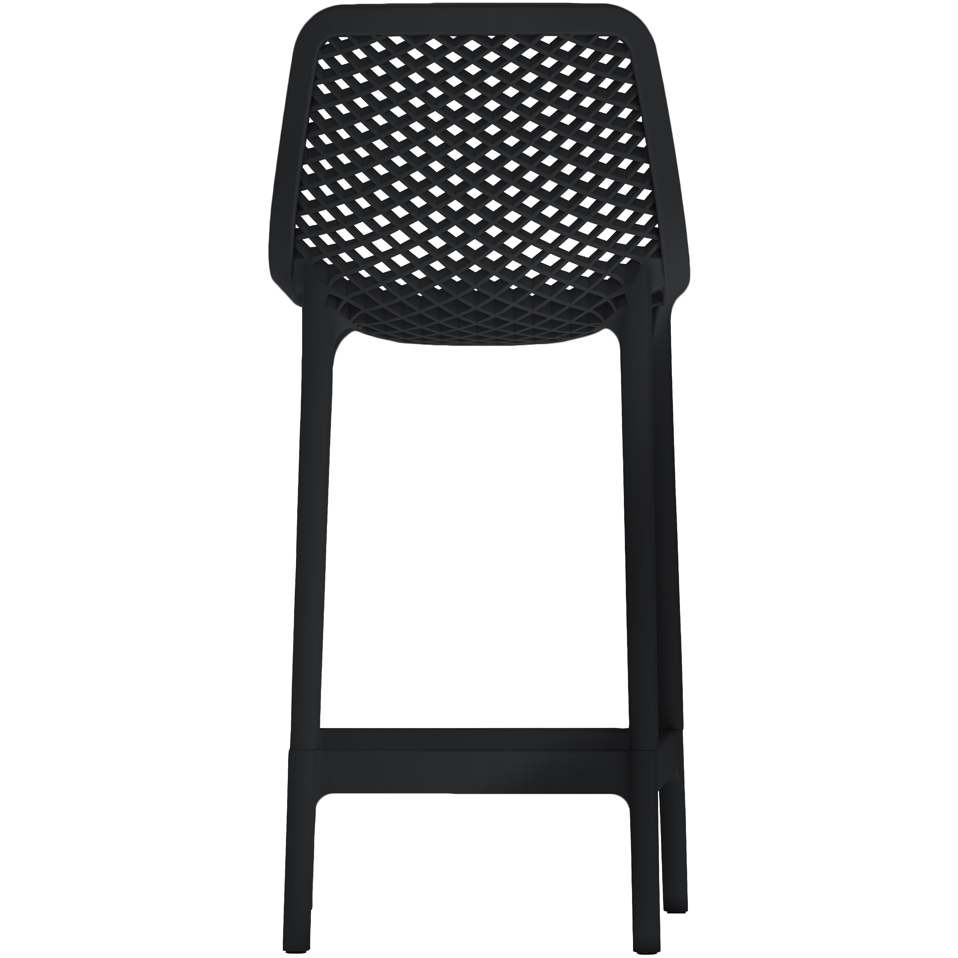 Meridian Mykonos Black Outdoor Patio Stool