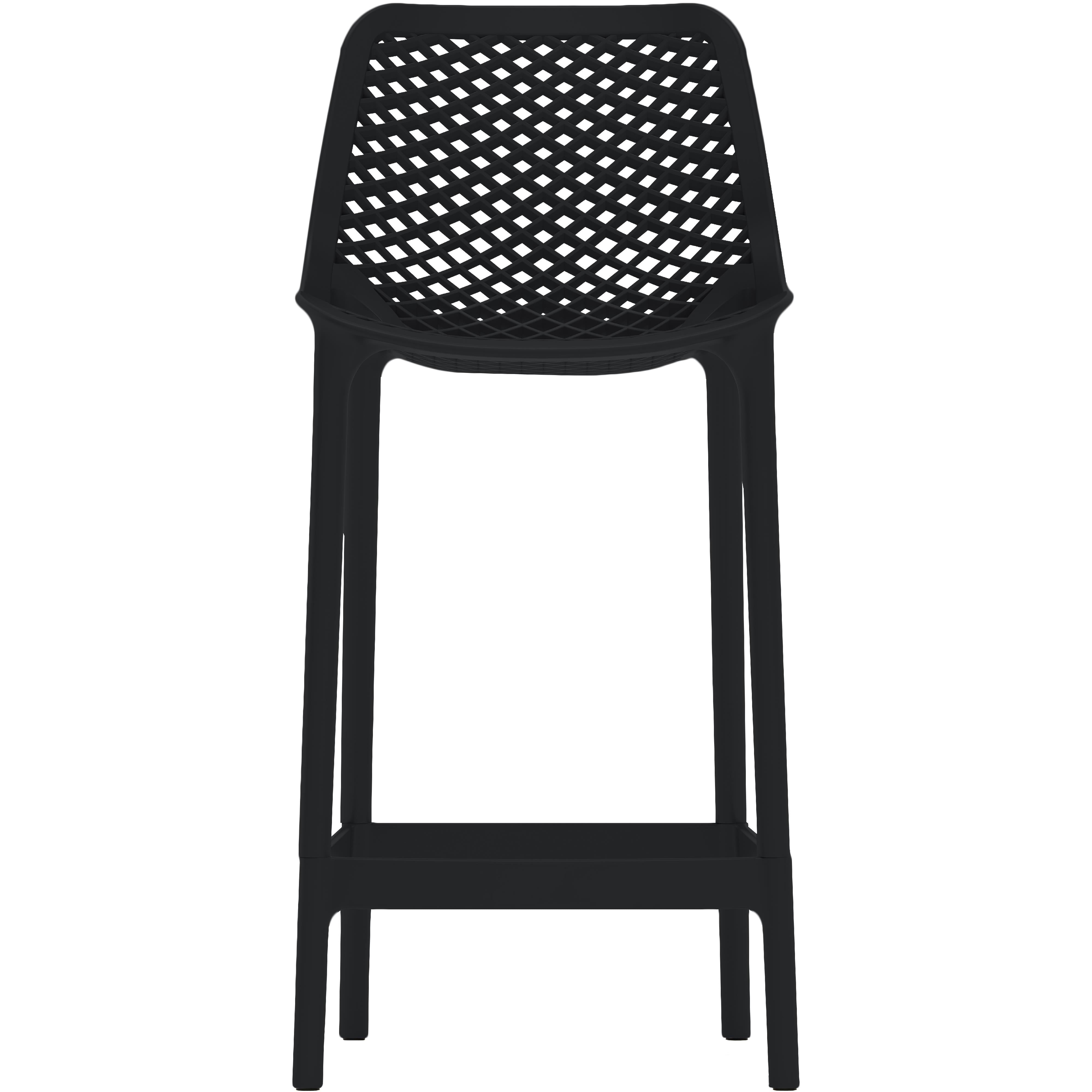 Meridian Mykonos Black Outdoor Patio Stool