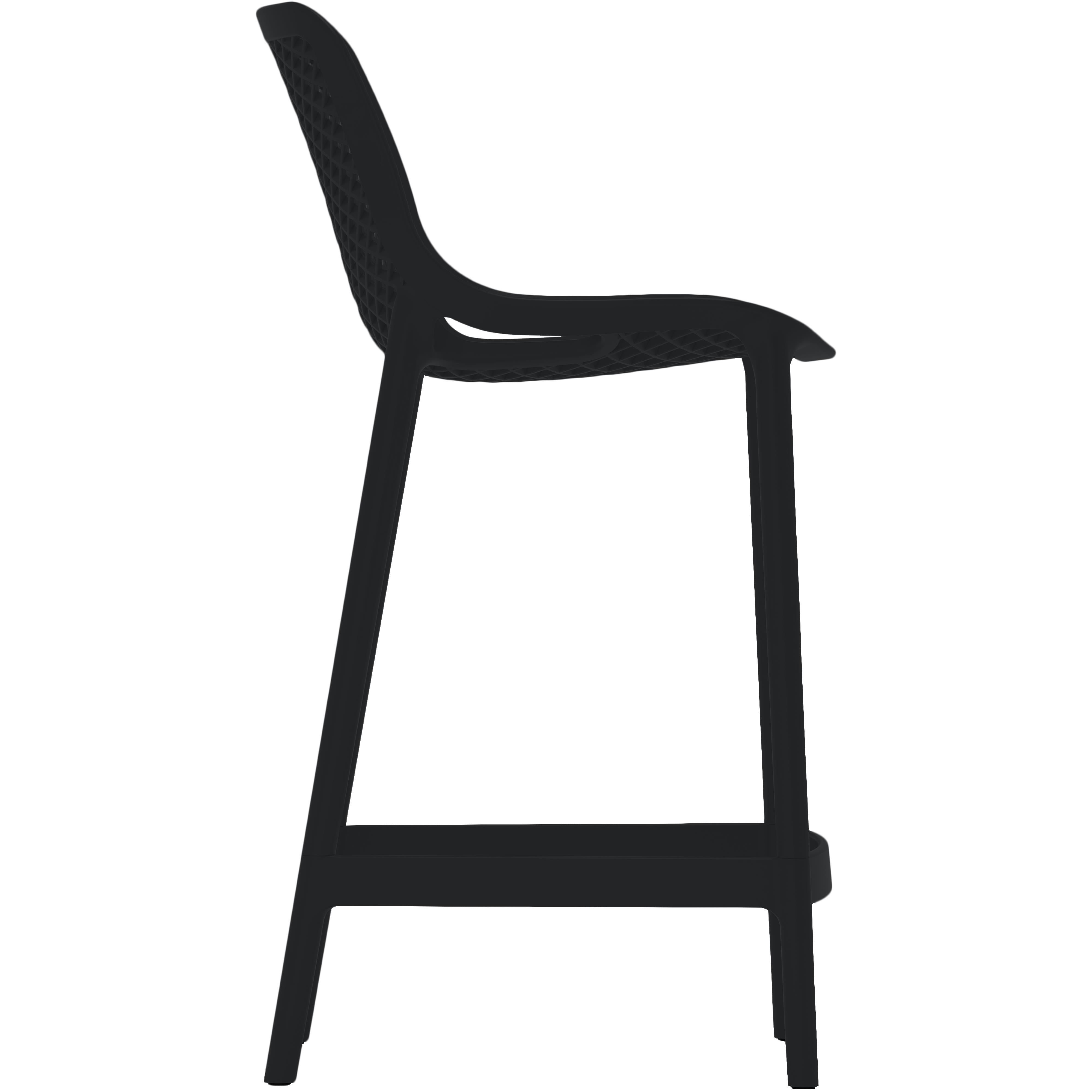 Meridian Mykonos Black Outdoor Patio Stool