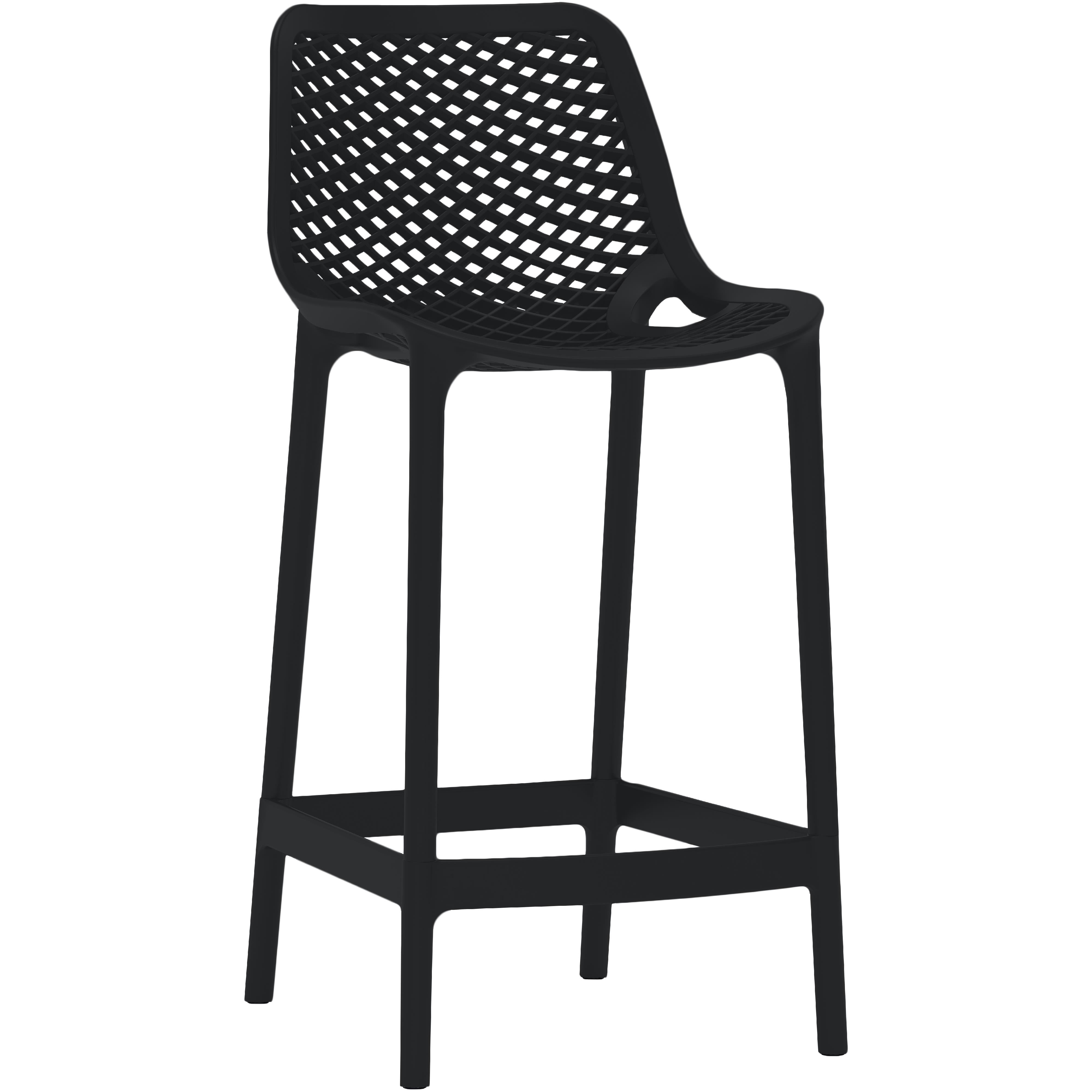 Meridian Mykonos Black Outdoor Patio Stool