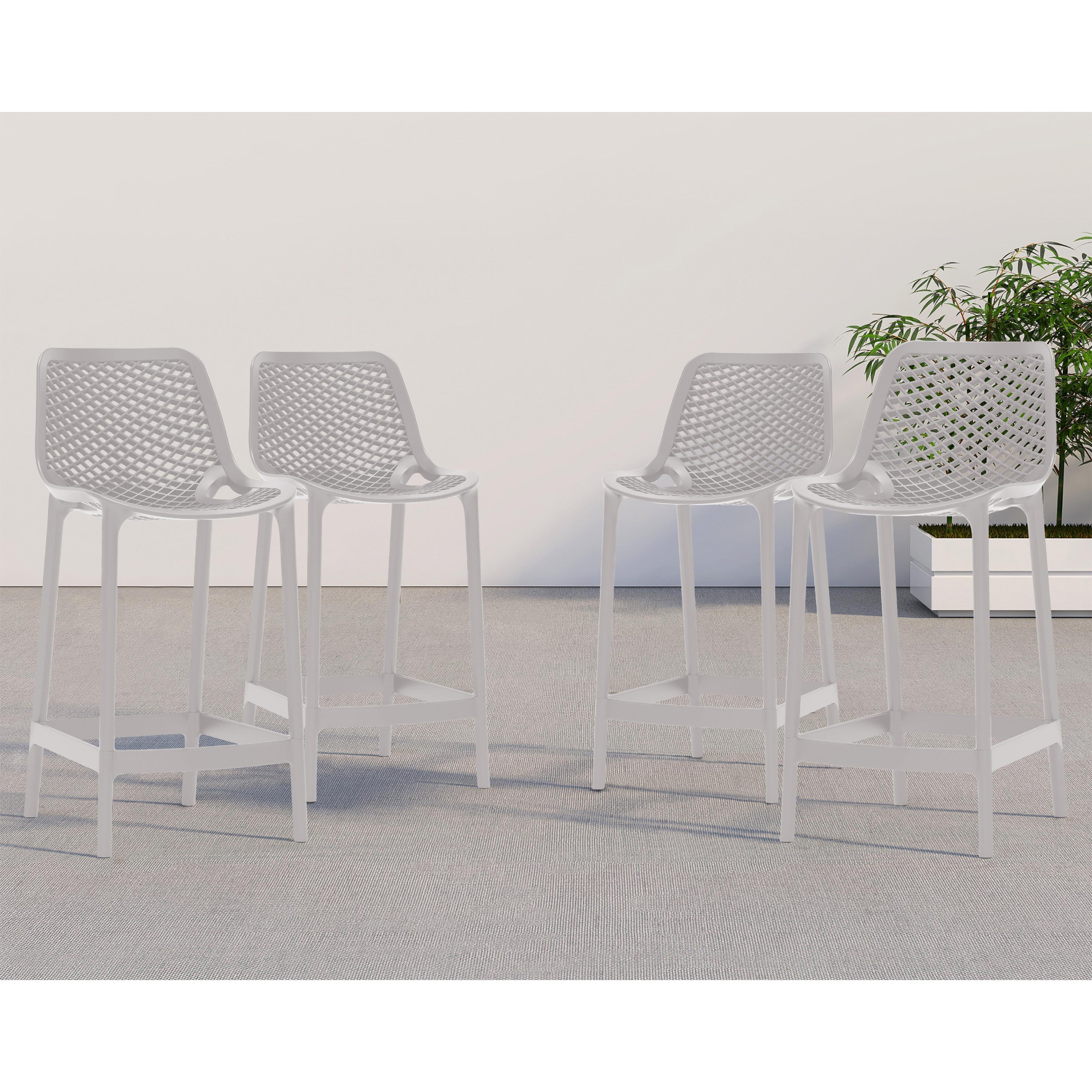 Meridian Mykonos Grey Outdoor Patio Stool