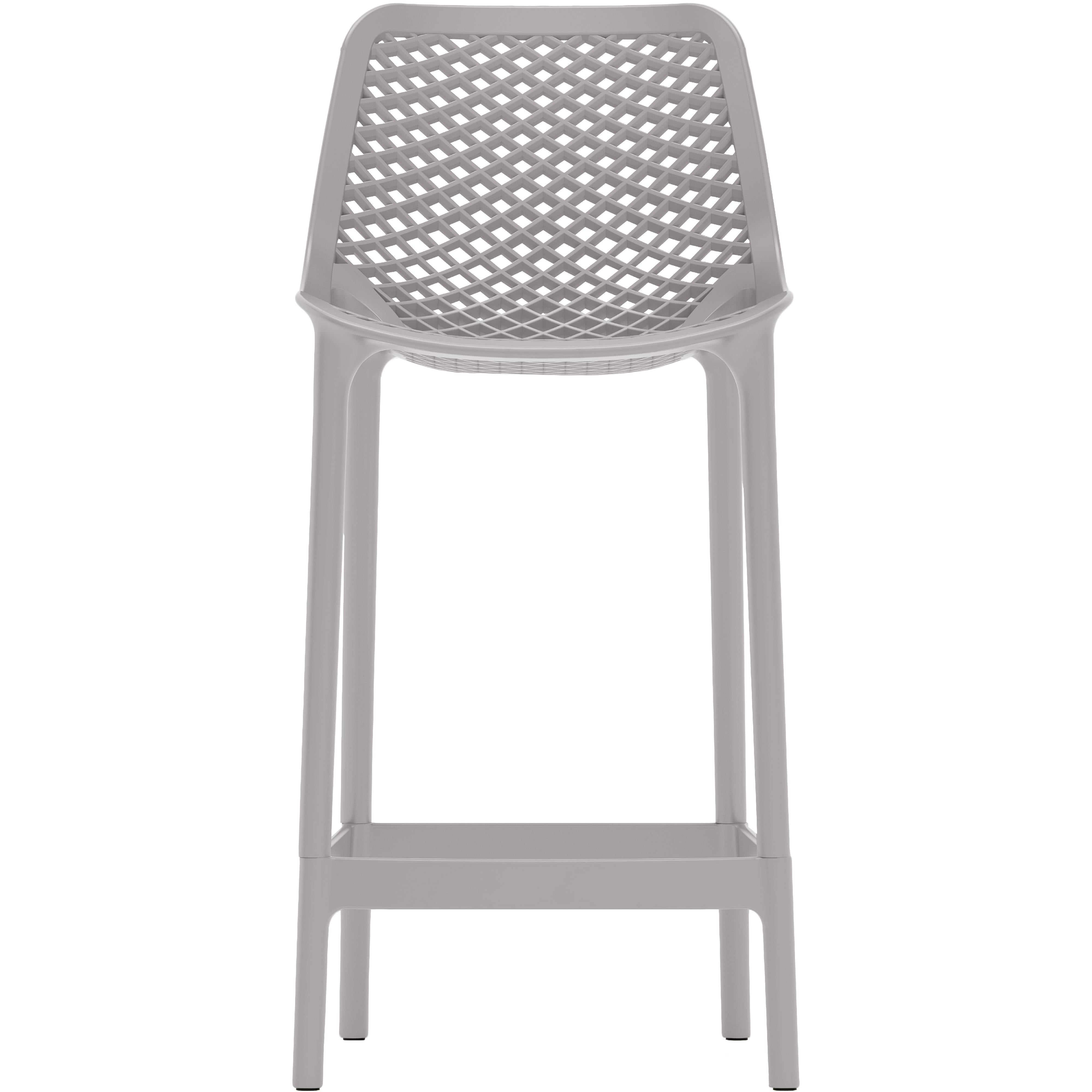 Meridian Mykonos Grey Outdoor Patio Stool