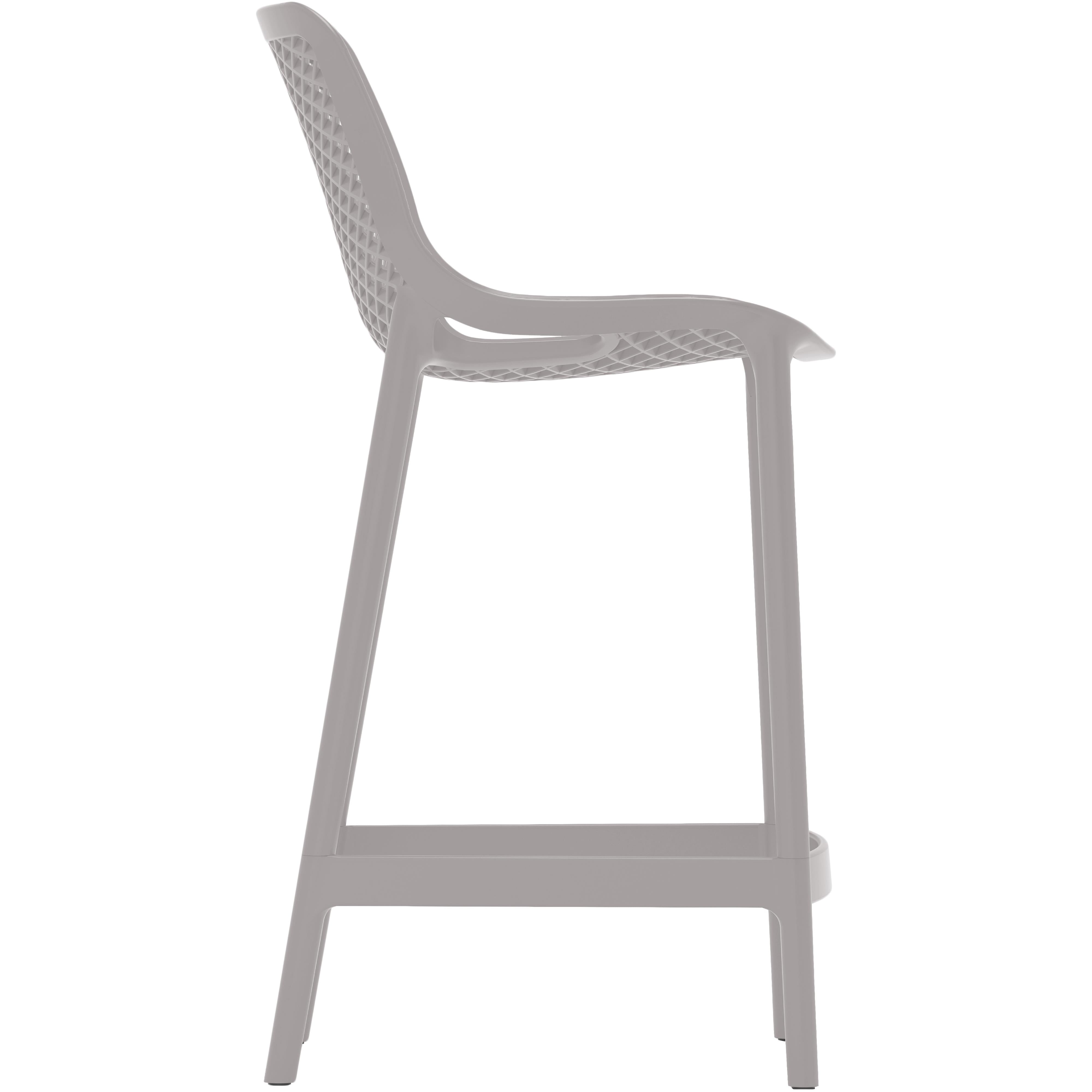Meridian Mykonos Grey Outdoor Patio Stool