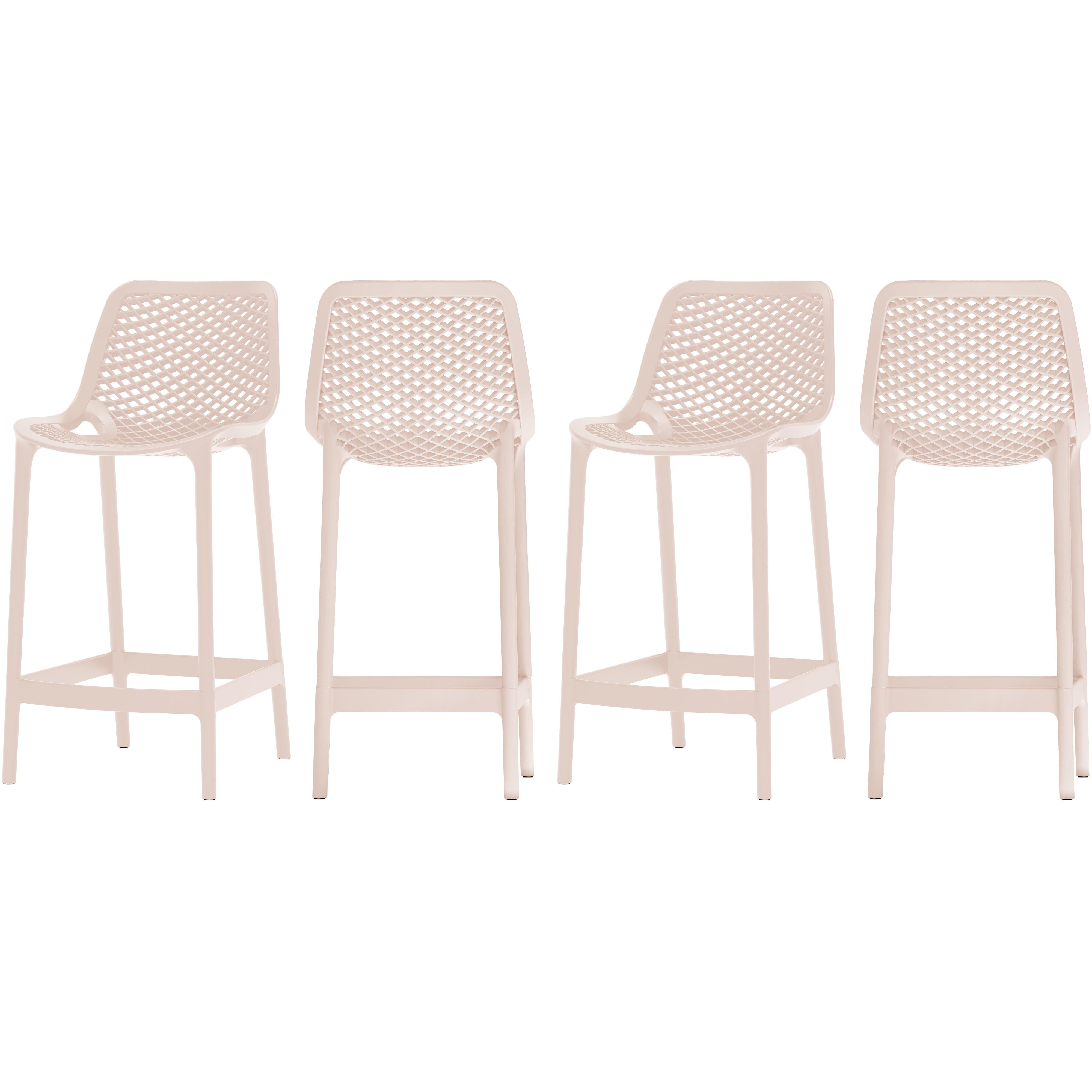 Meridian Mykonos Pink Outdoor Patio Stool