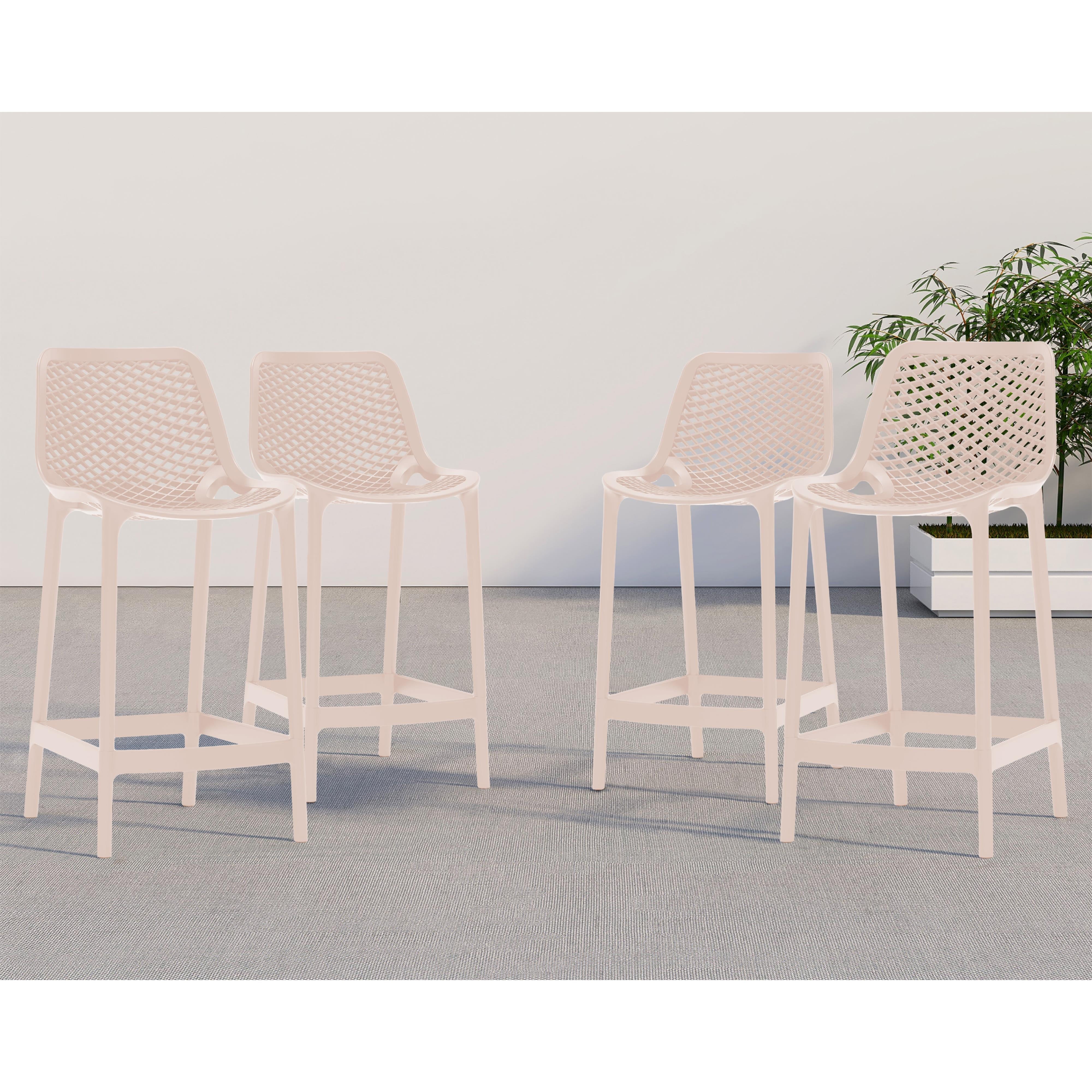 Meridian Mykonos Pink Outdoor Patio Stool