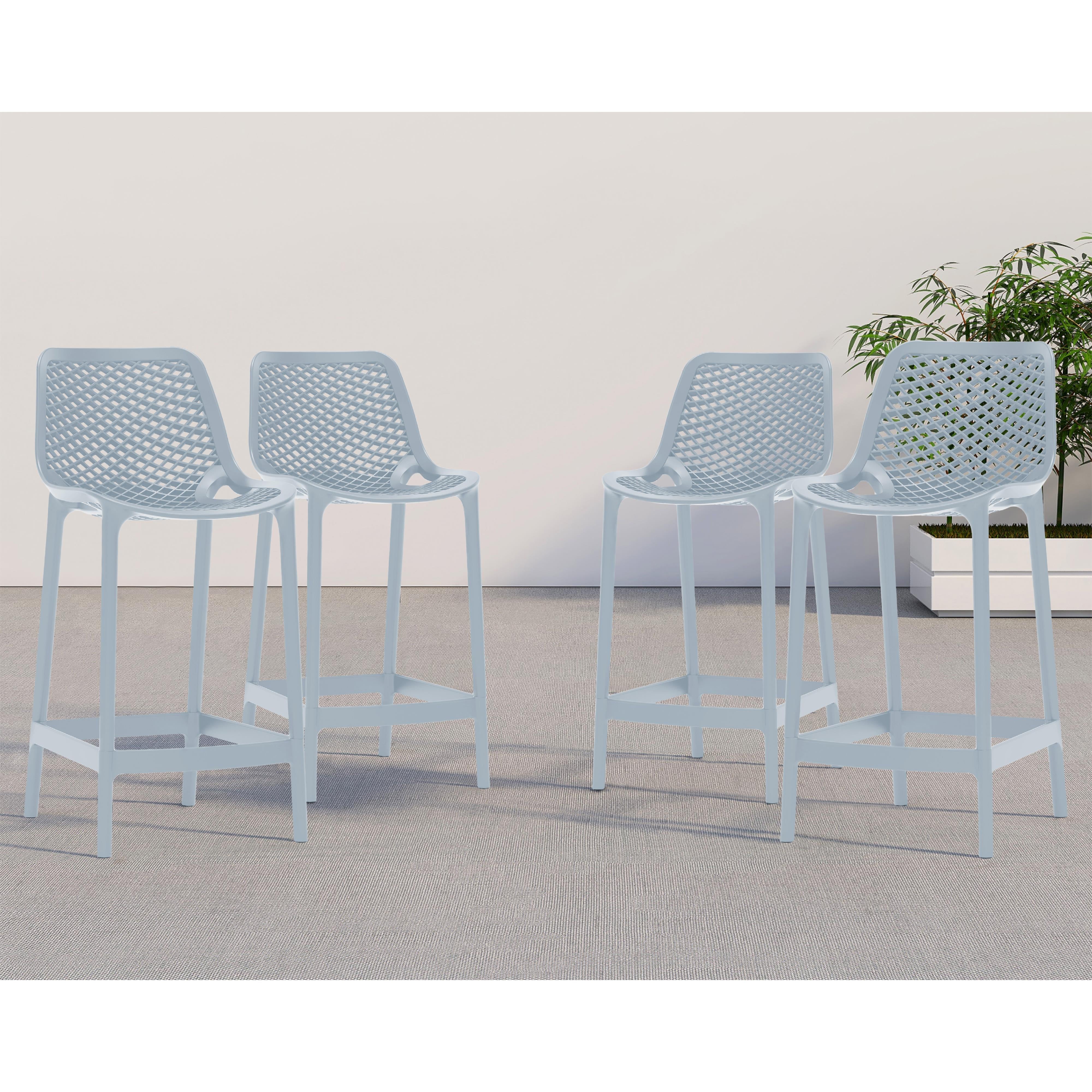 Meridian Mykonos Sky Blue Outdoor Patio Stool