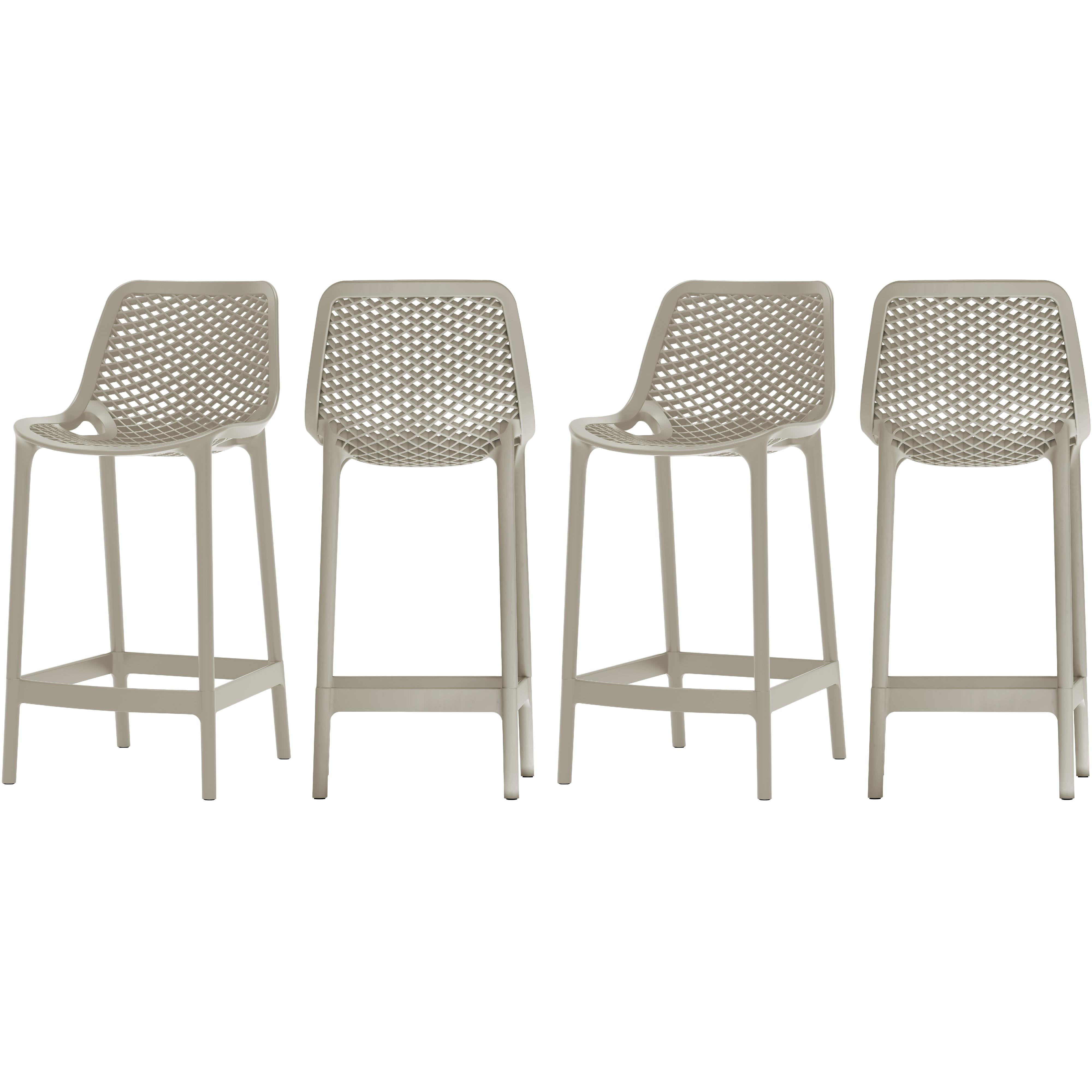 Meridian Mykonos Taupe Outdoor Patio Stool