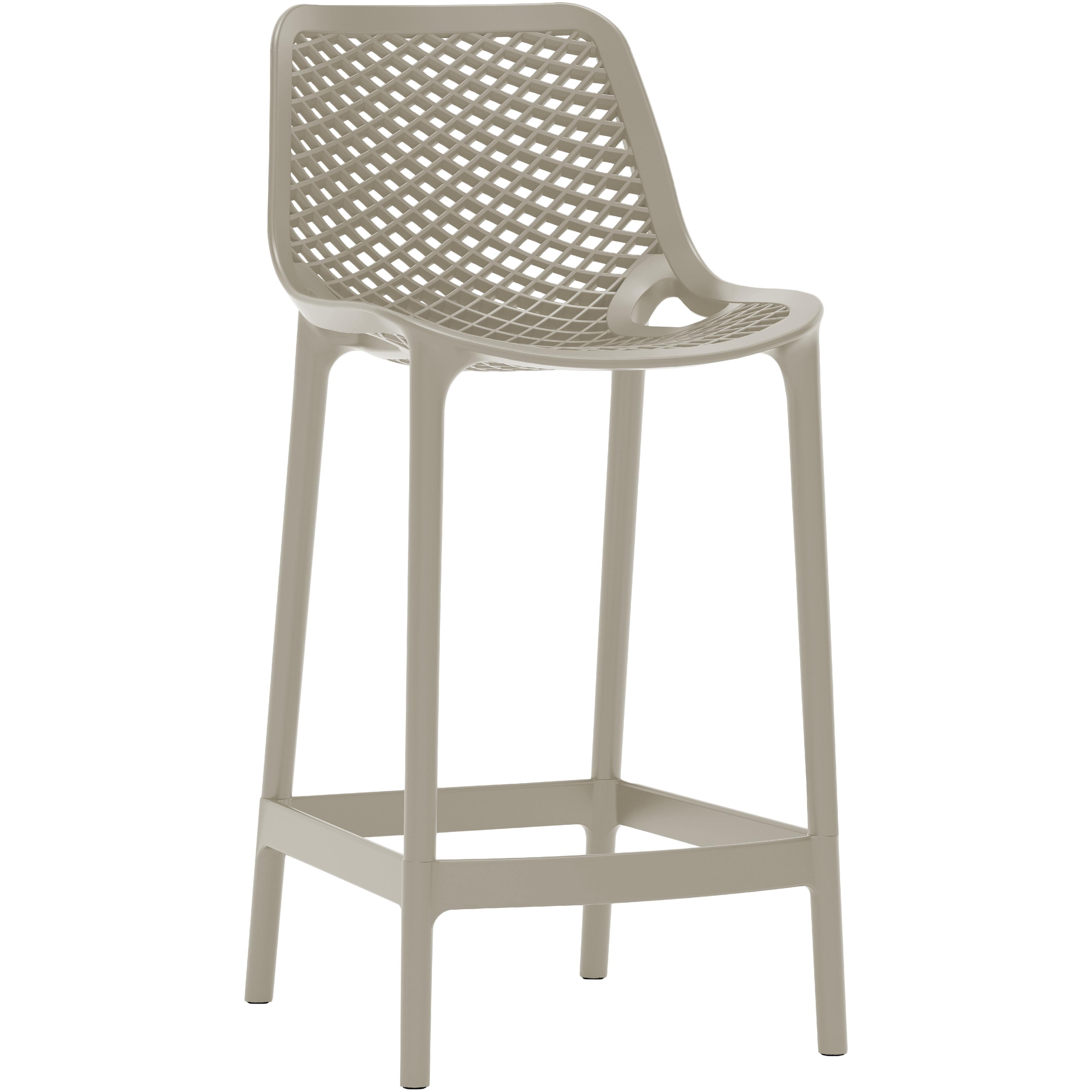Meridian Mykonos Taupe Outdoor Patio Stool