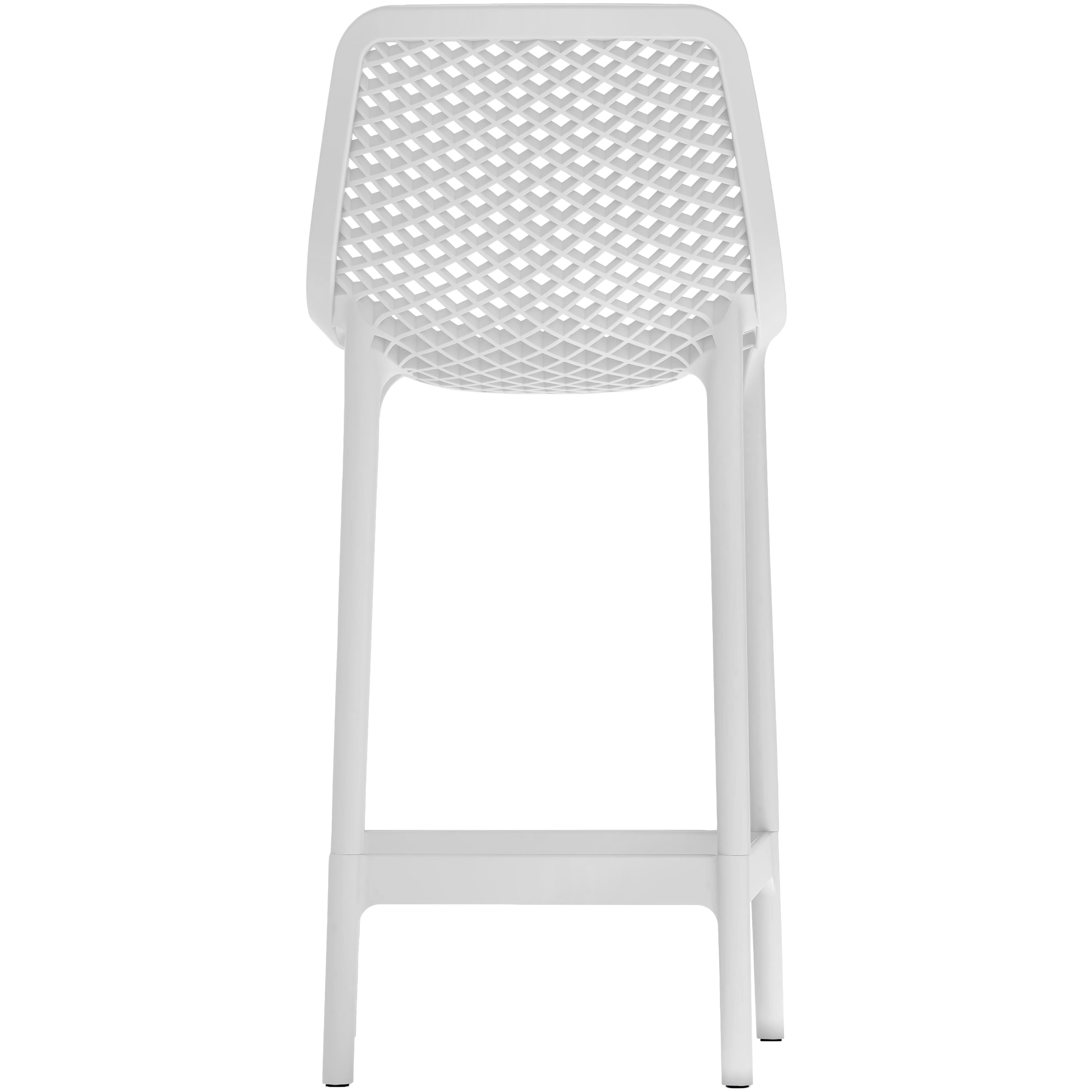 Meridian Mykonos White Outdoor Patio Stool