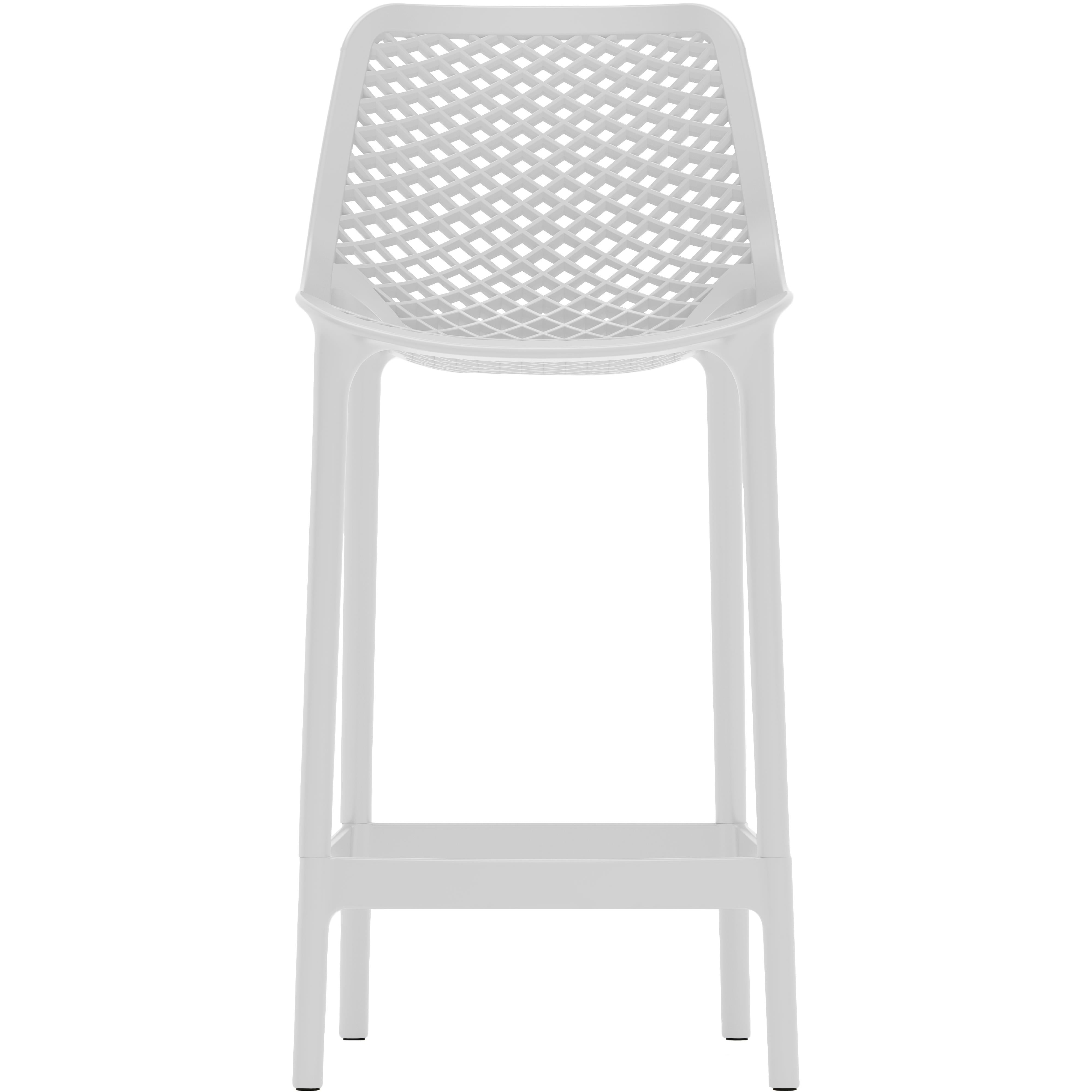 Meridian Mykonos White Outdoor Patio Stool
