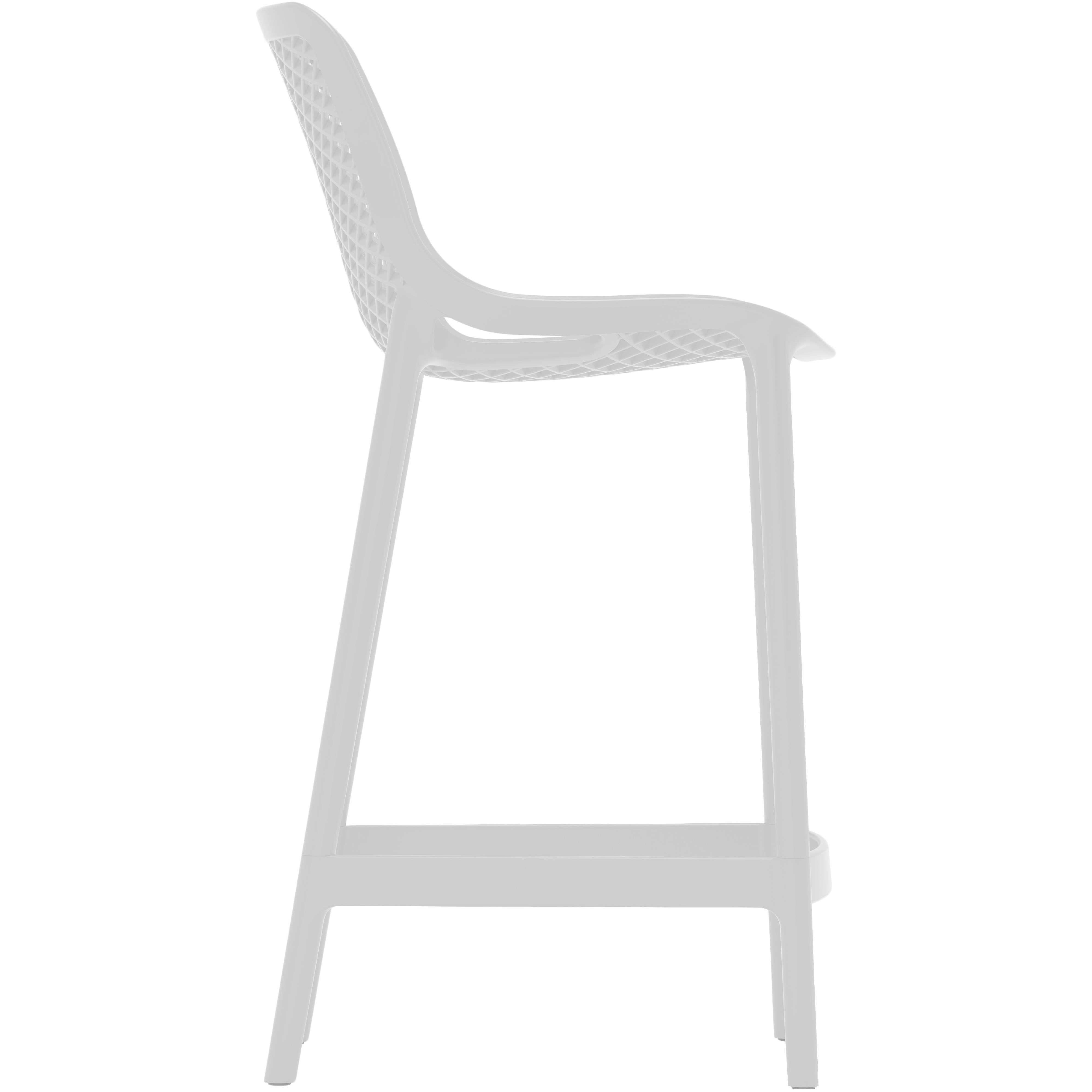 Meridian Mykonos White Outdoor Patio Stool