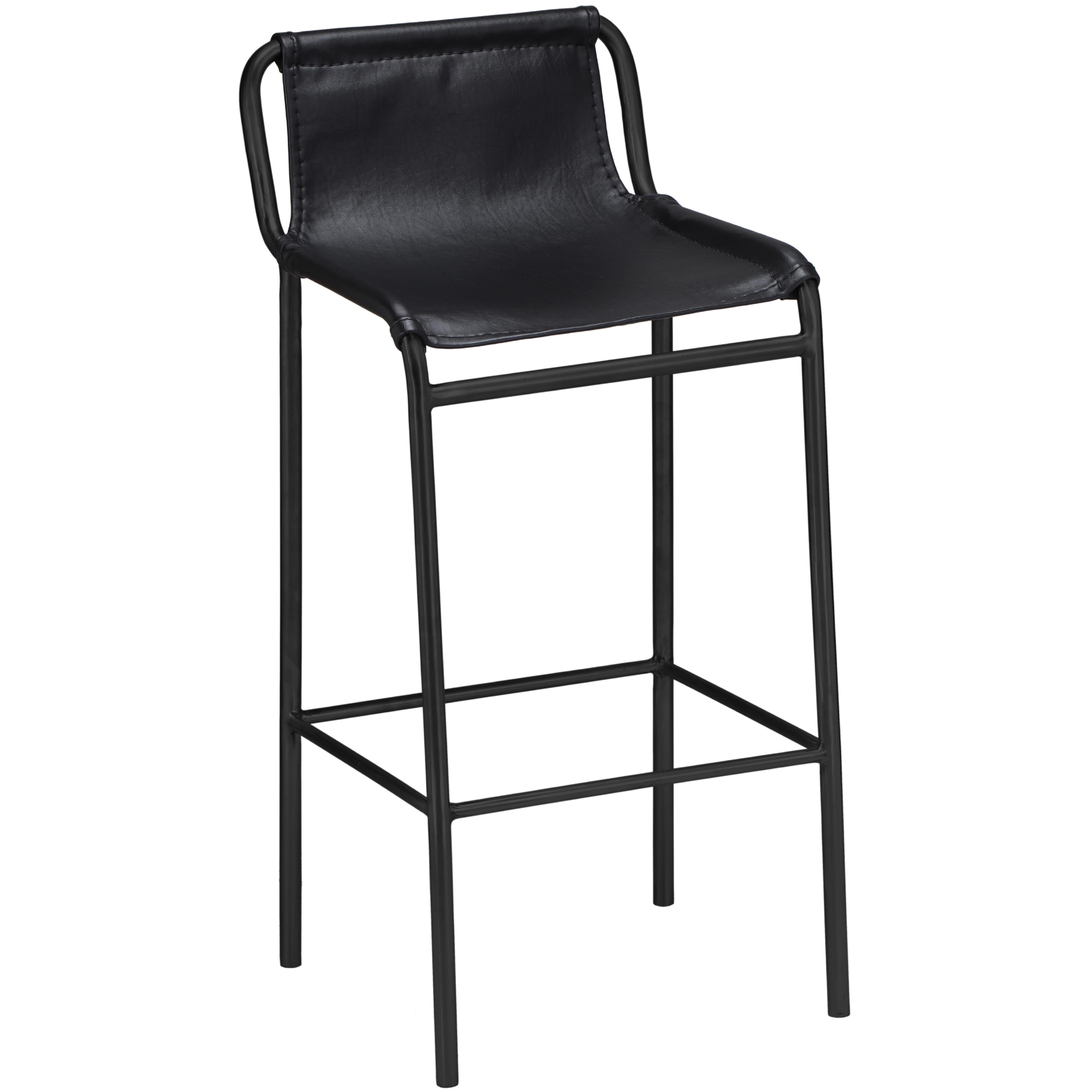 Meridian Dax Black Vegan Leather Counter Stool
