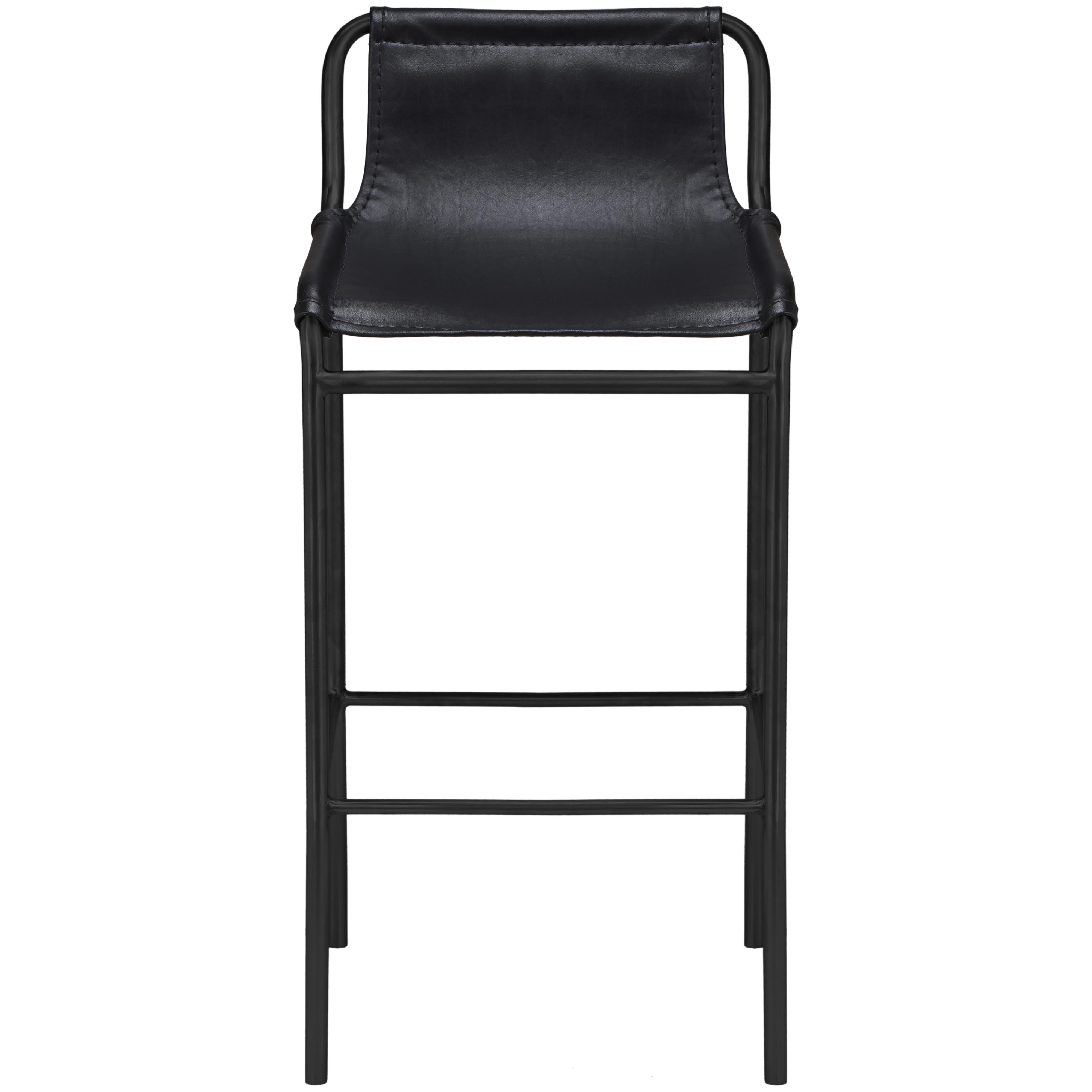 Meridian Dax Black Vegan Leather Counter Stool