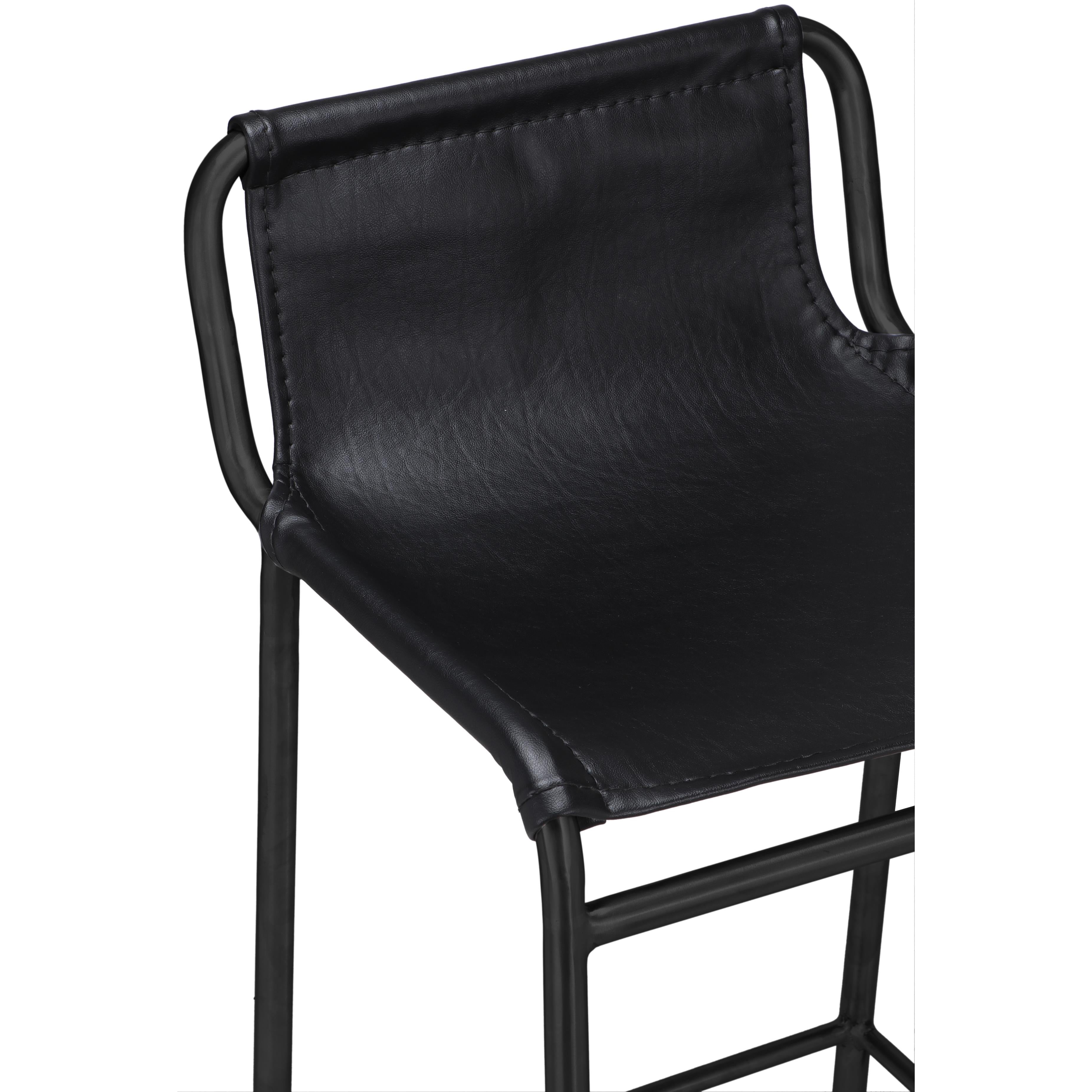 Meridian Dax Black Vegan Leather Counter Stool
