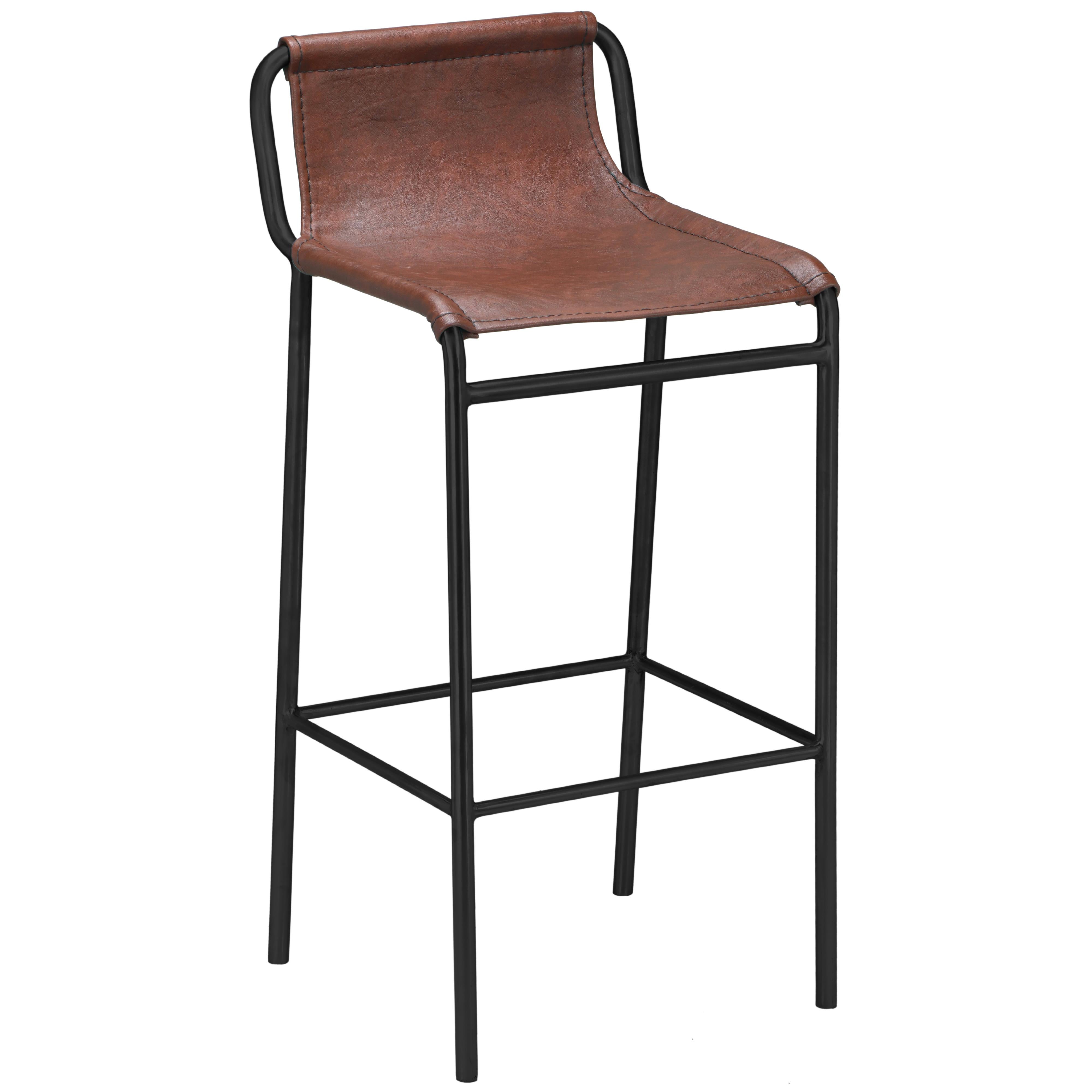 Meridian Dax Brown Vegan Leather Counter Stool
