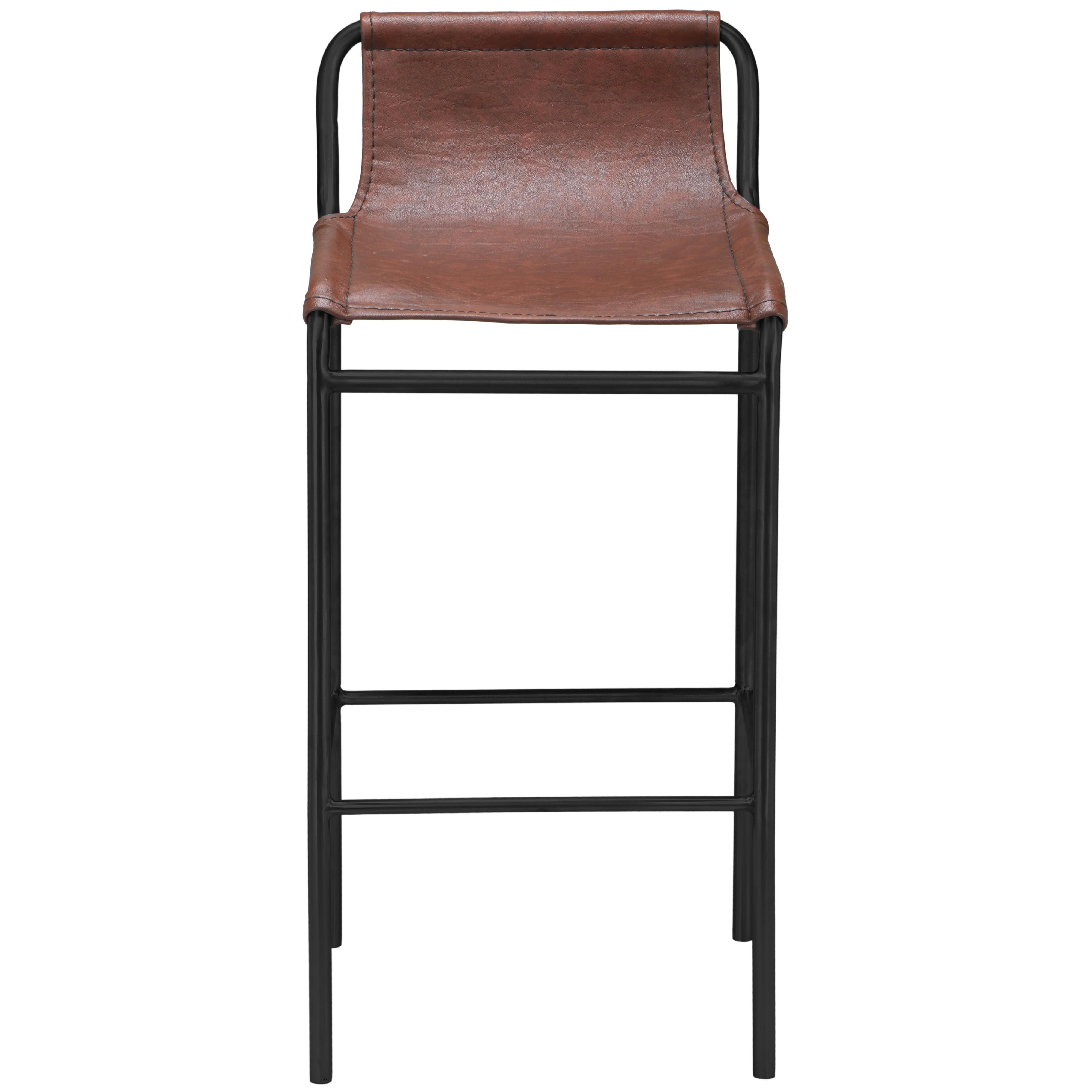 Meridian Dax Brown Vegan Leather Counter Stool