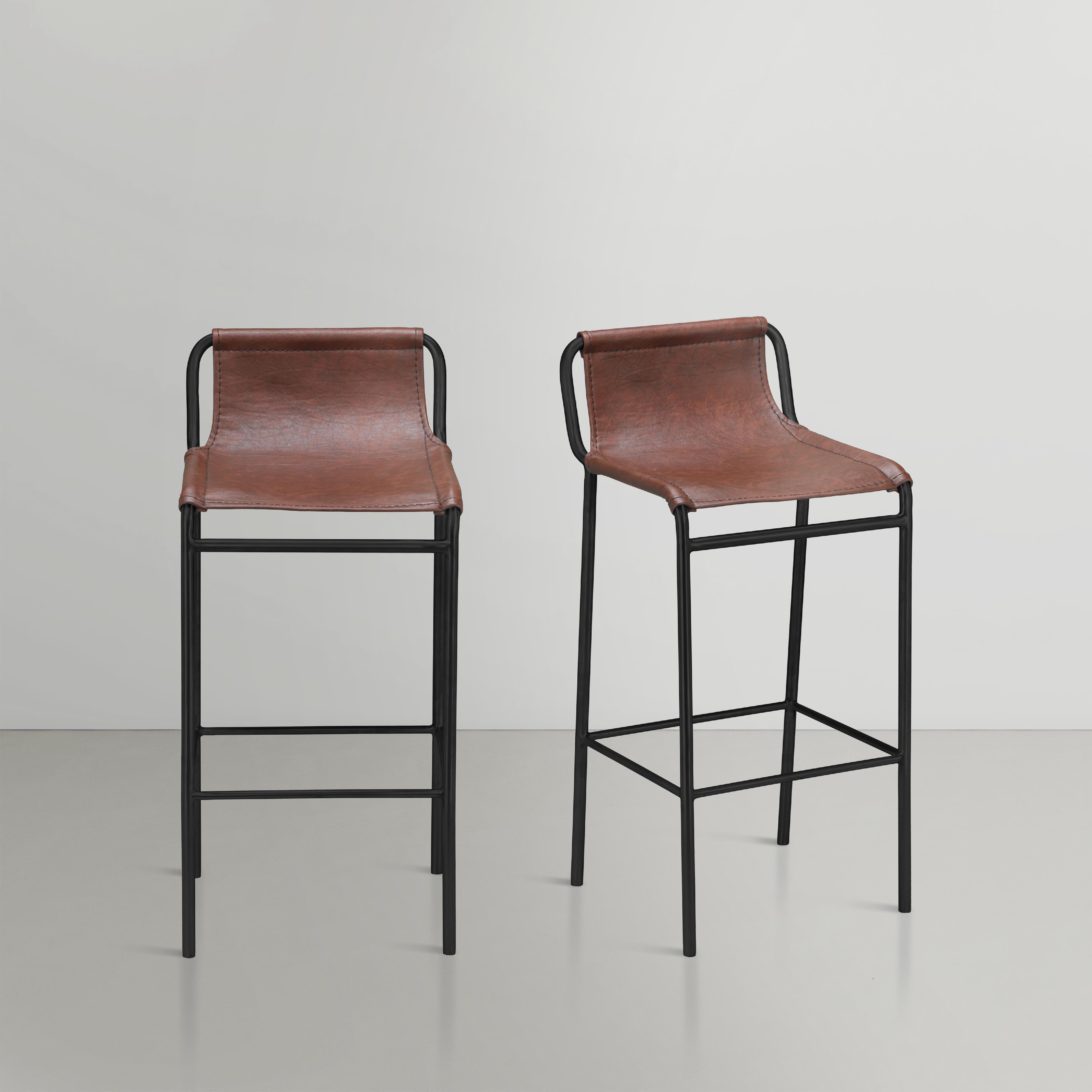 Meridian Dax Brown Vegan Leather Counter Stool