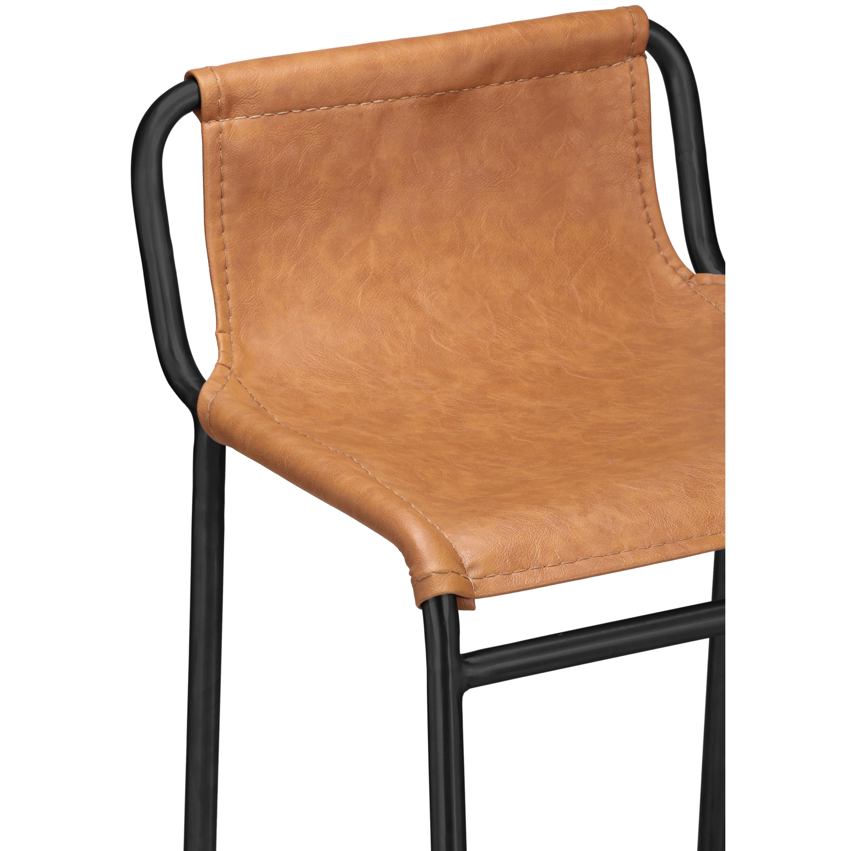 Meridian Dax Cognac Vegan Leather Counter Stool