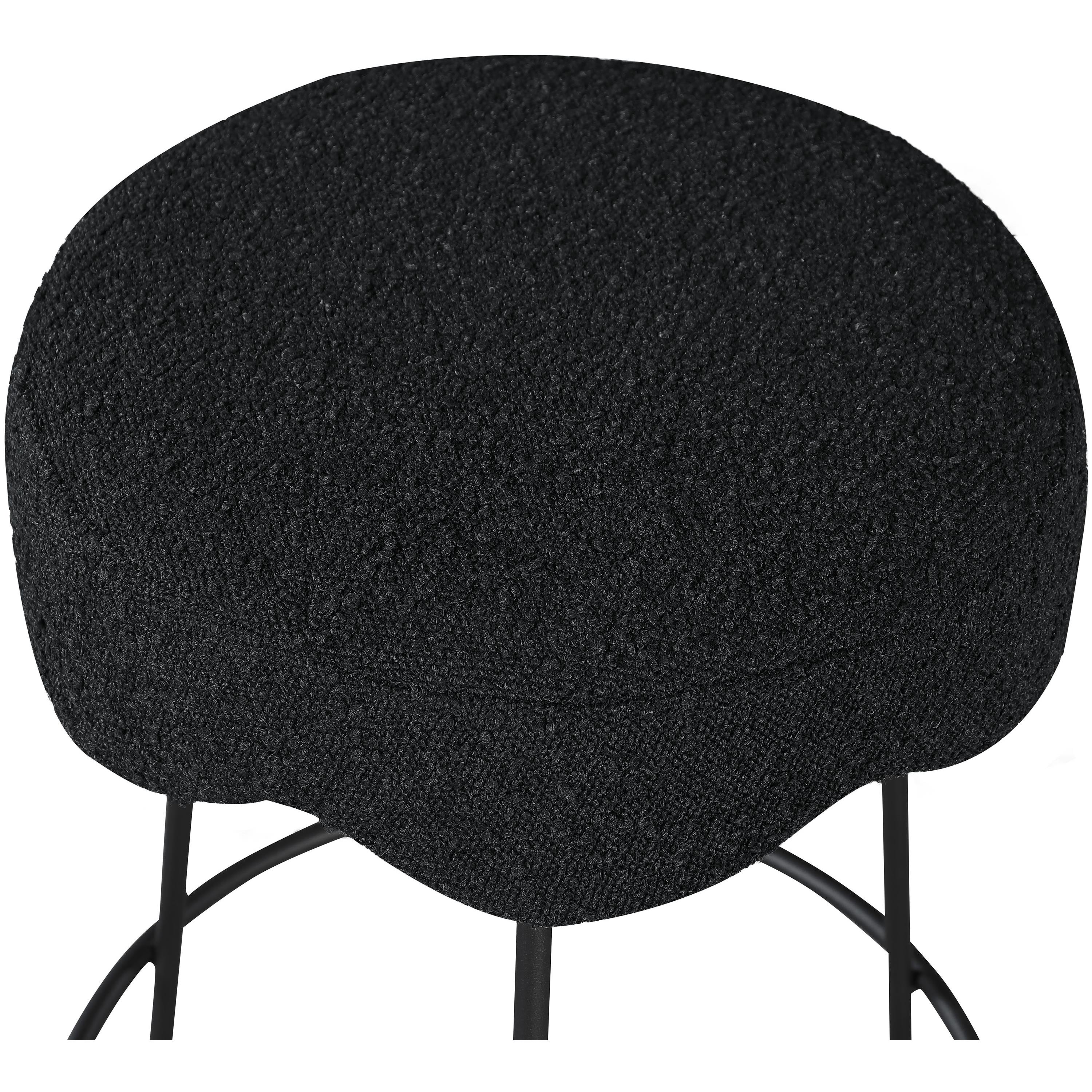 Meridian Fleur Black Fabric Counter Stool