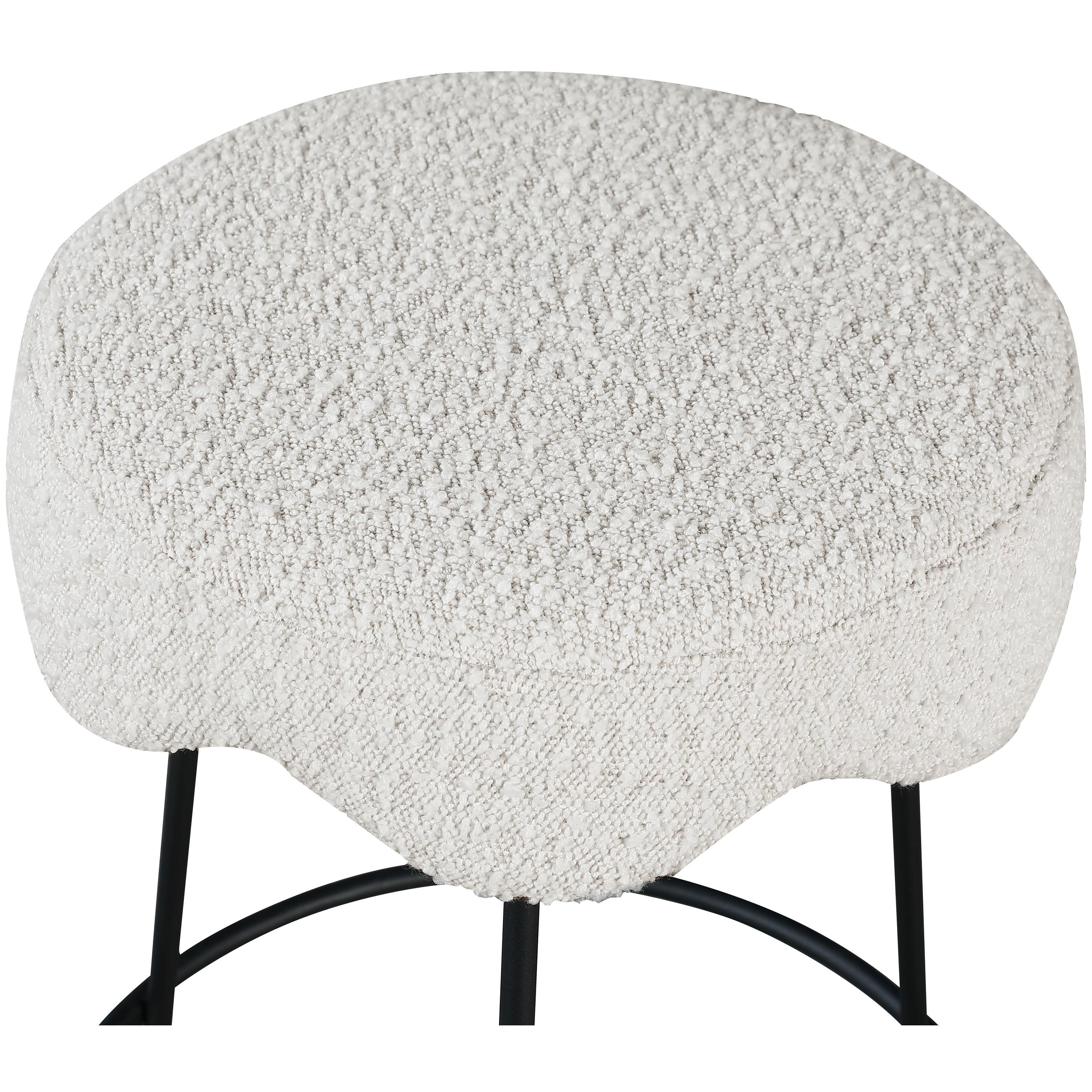 Meridian Fleur Cream Fabric Counter Stool