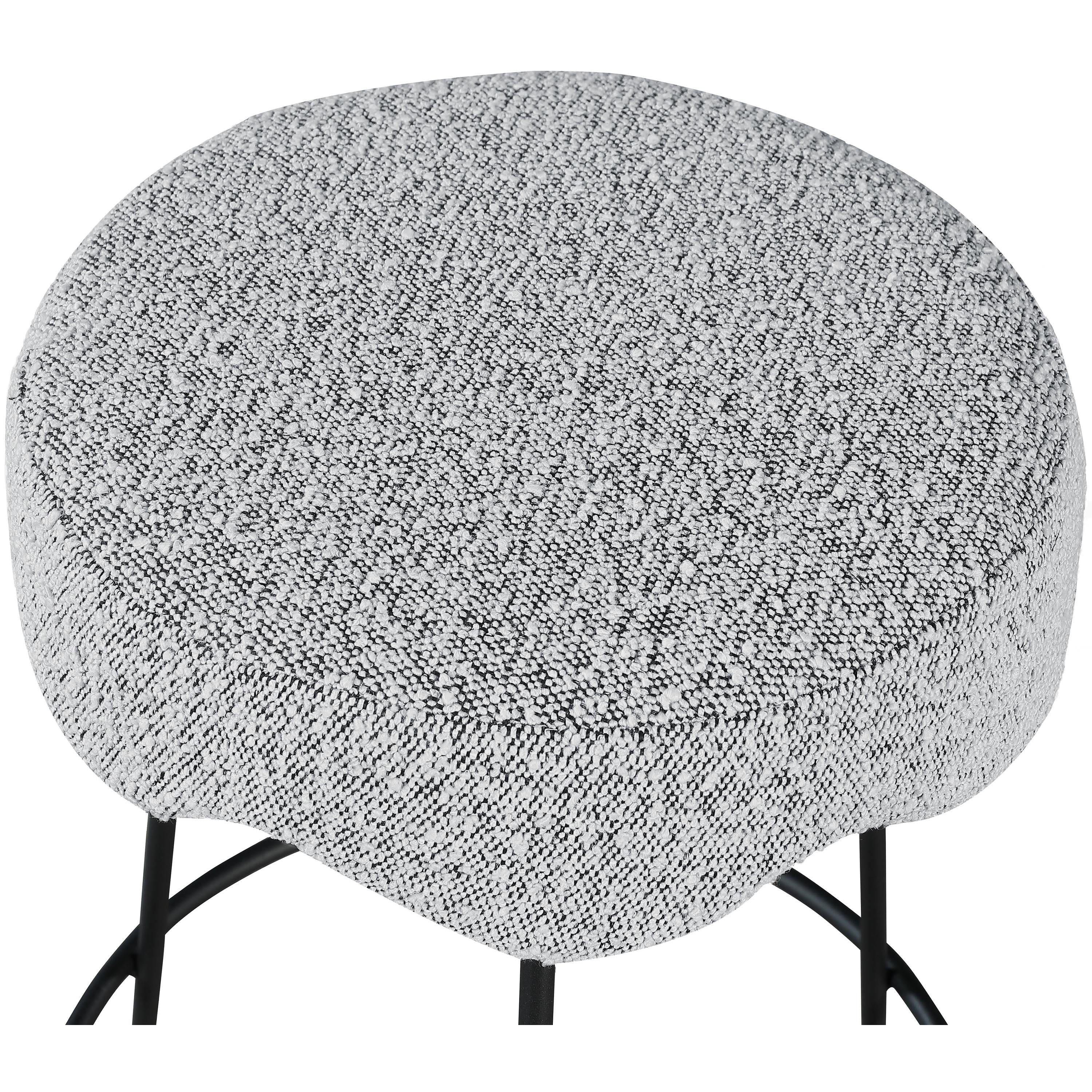 Meridian Fleur Grey Fabric Counter Stool