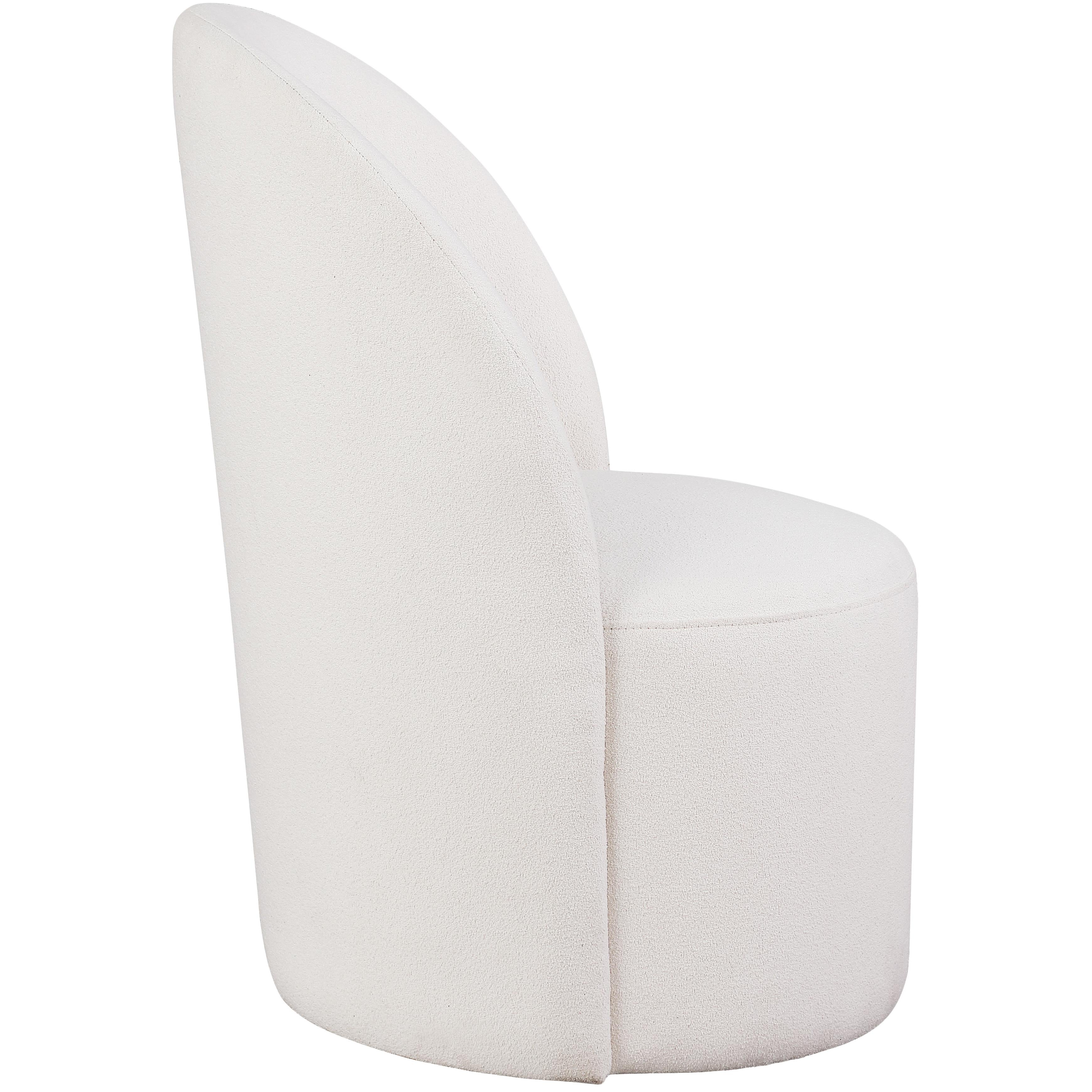 Meridian Hautely Cream Boucle Fabric Accent Chair