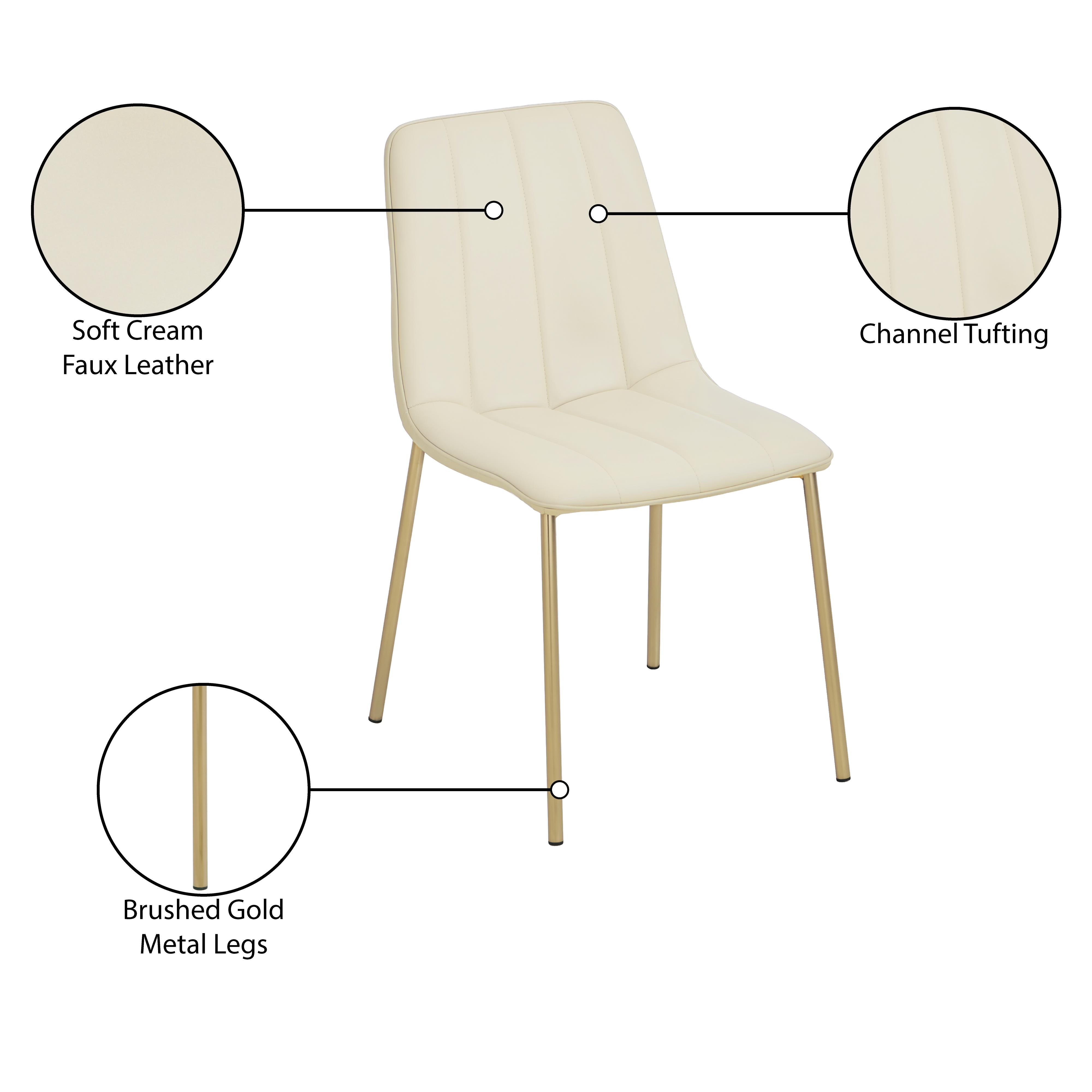 Meridian Isla Cream Vegan Leather Dining Chair