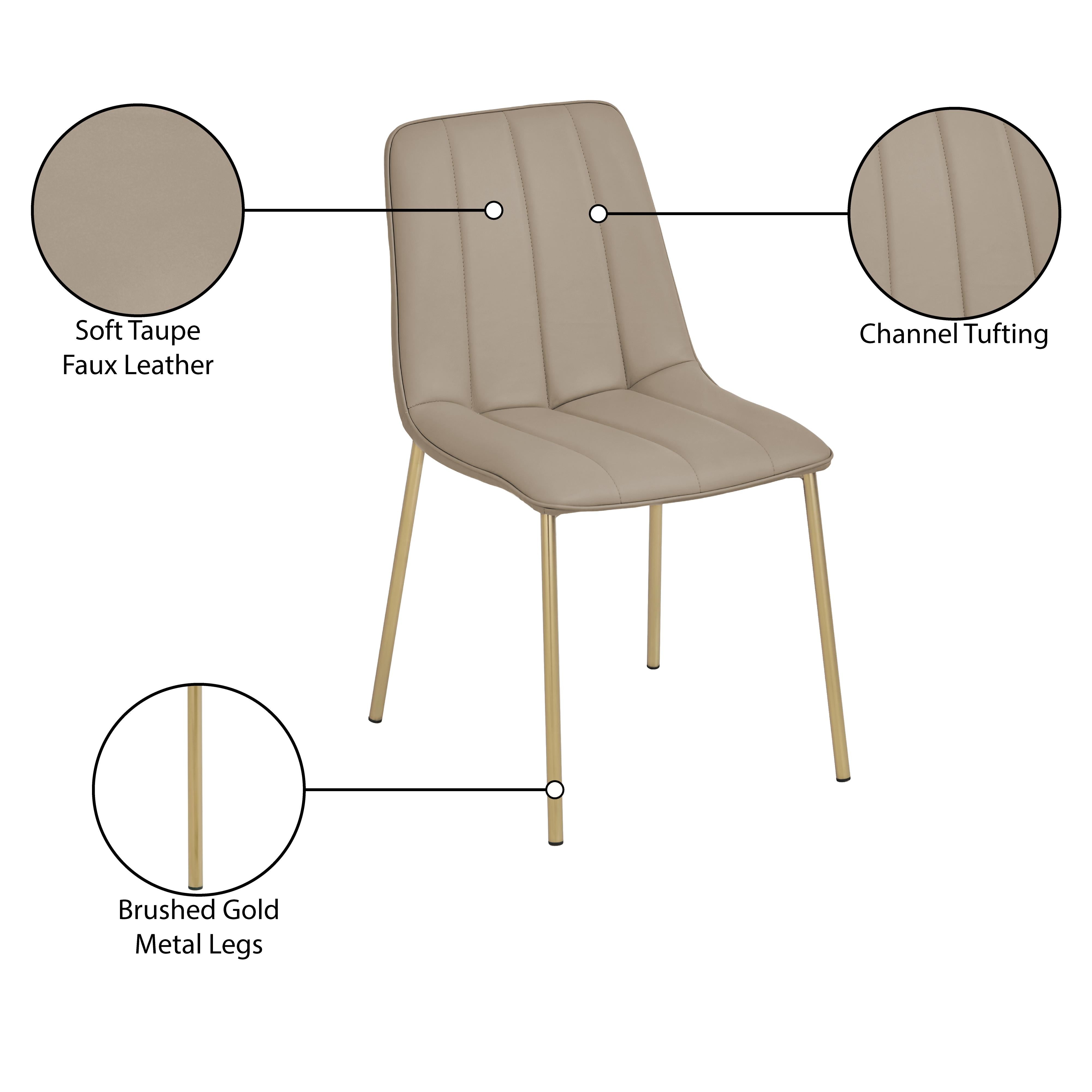 Meridian Isla Taupe Vegan Leather Dining Chair