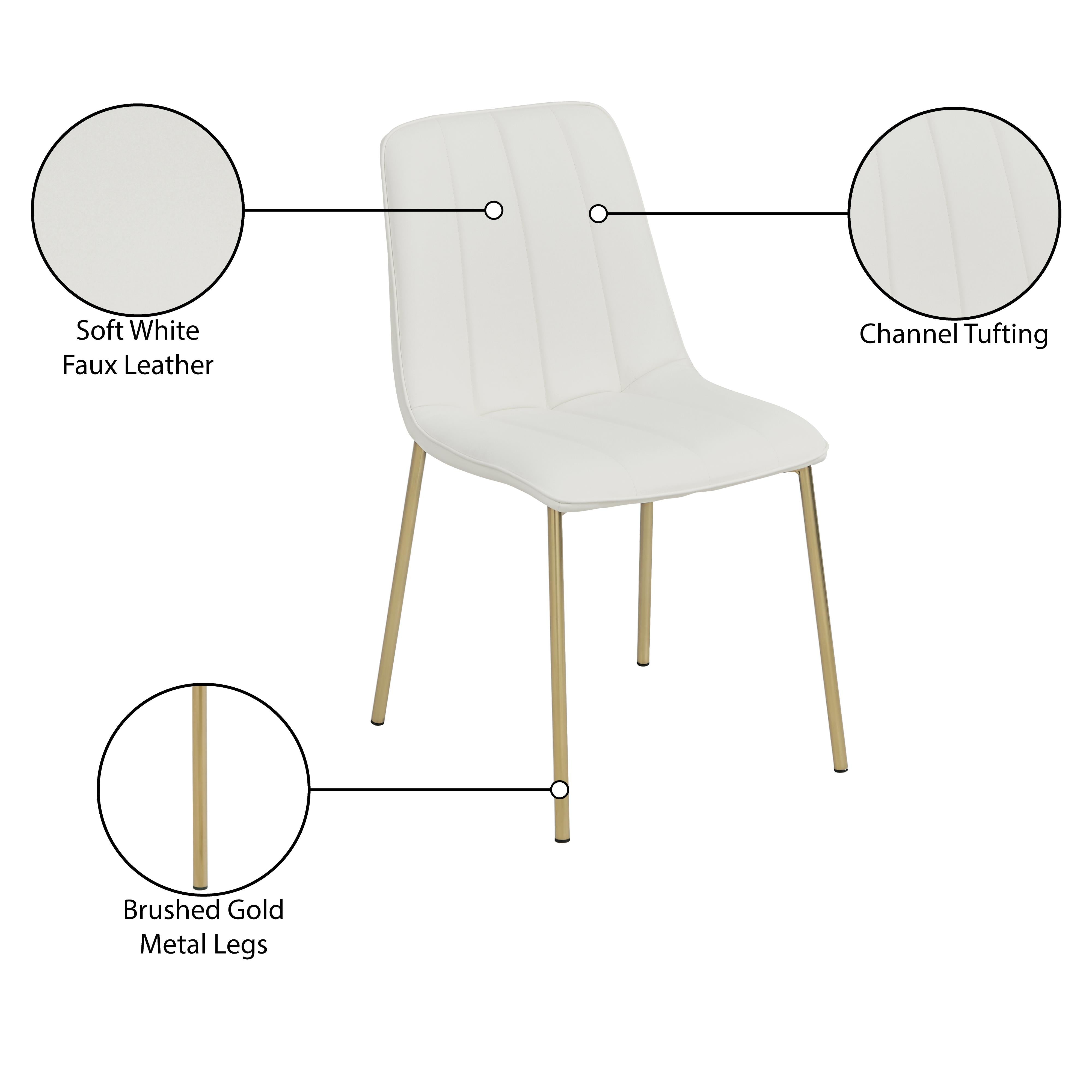 Meridian Isla White Vegan Leather Dining Chair