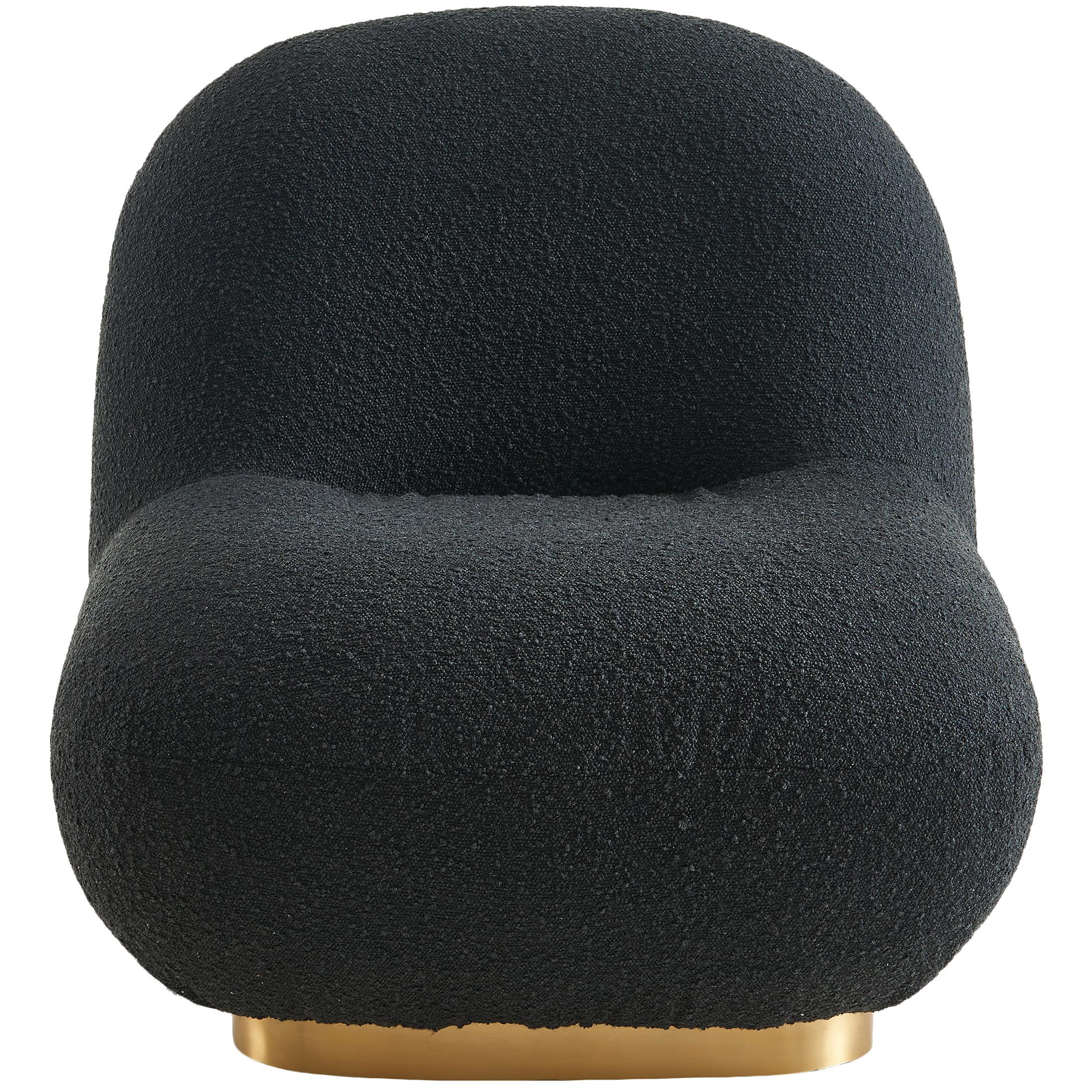 Meridian Liam Black Boucle Fabric Accent Chair