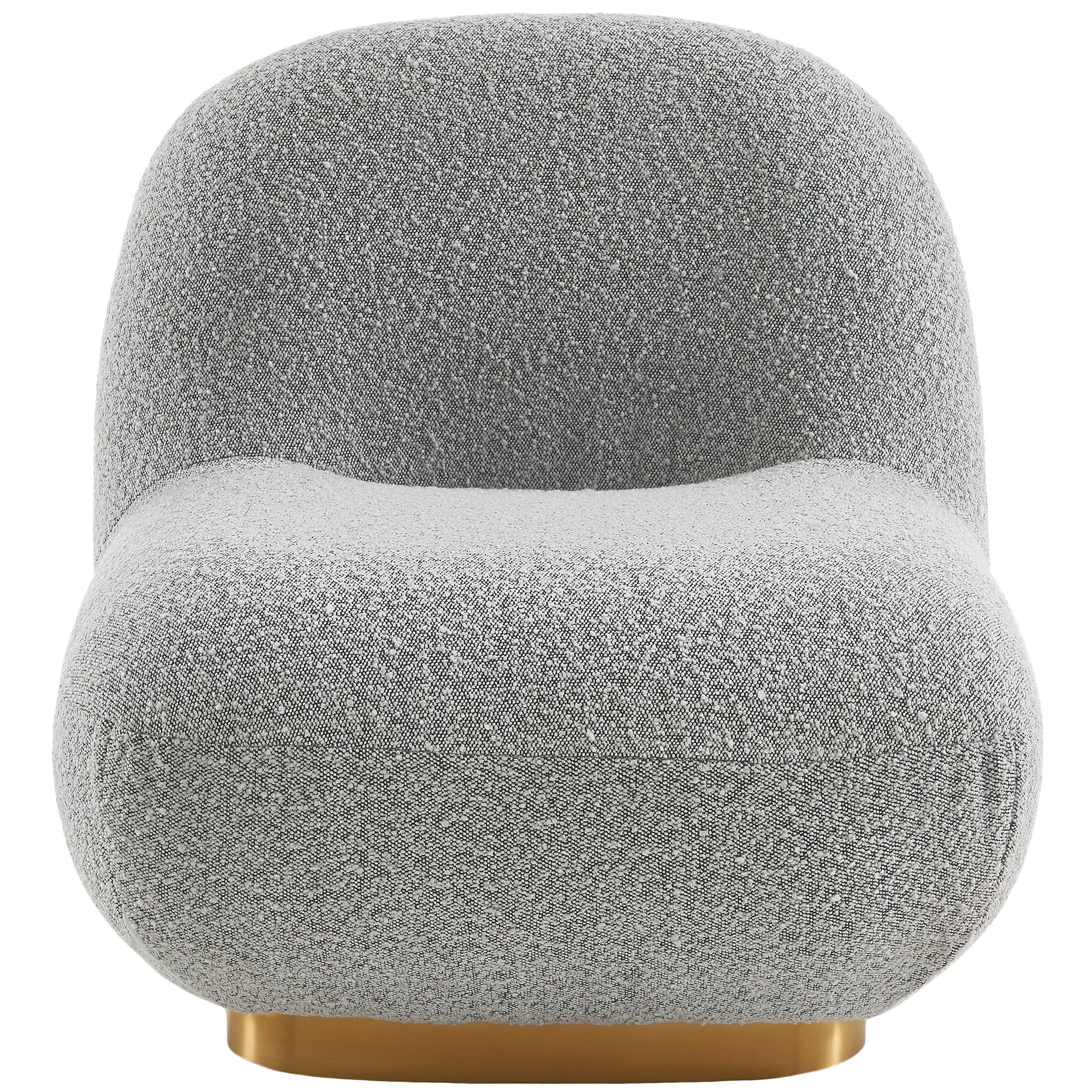 Meridian Liam Grey Boucle Fabric Accent Chair