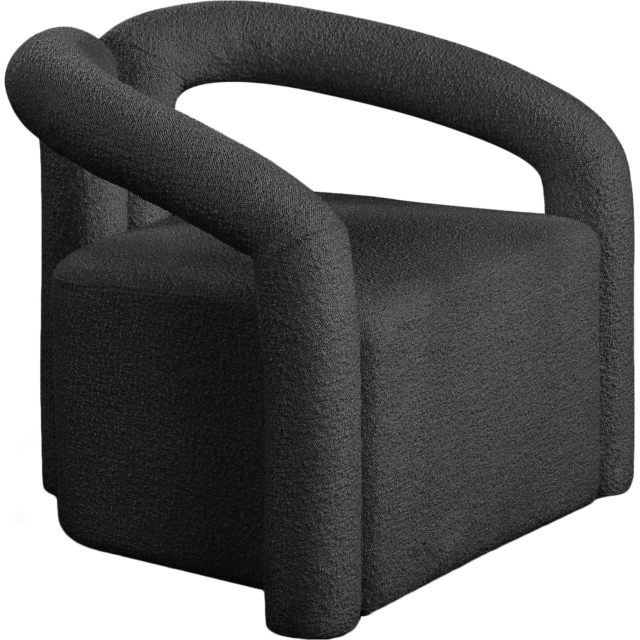 Meridian Otto Black Boucle Fabric Accent Chair