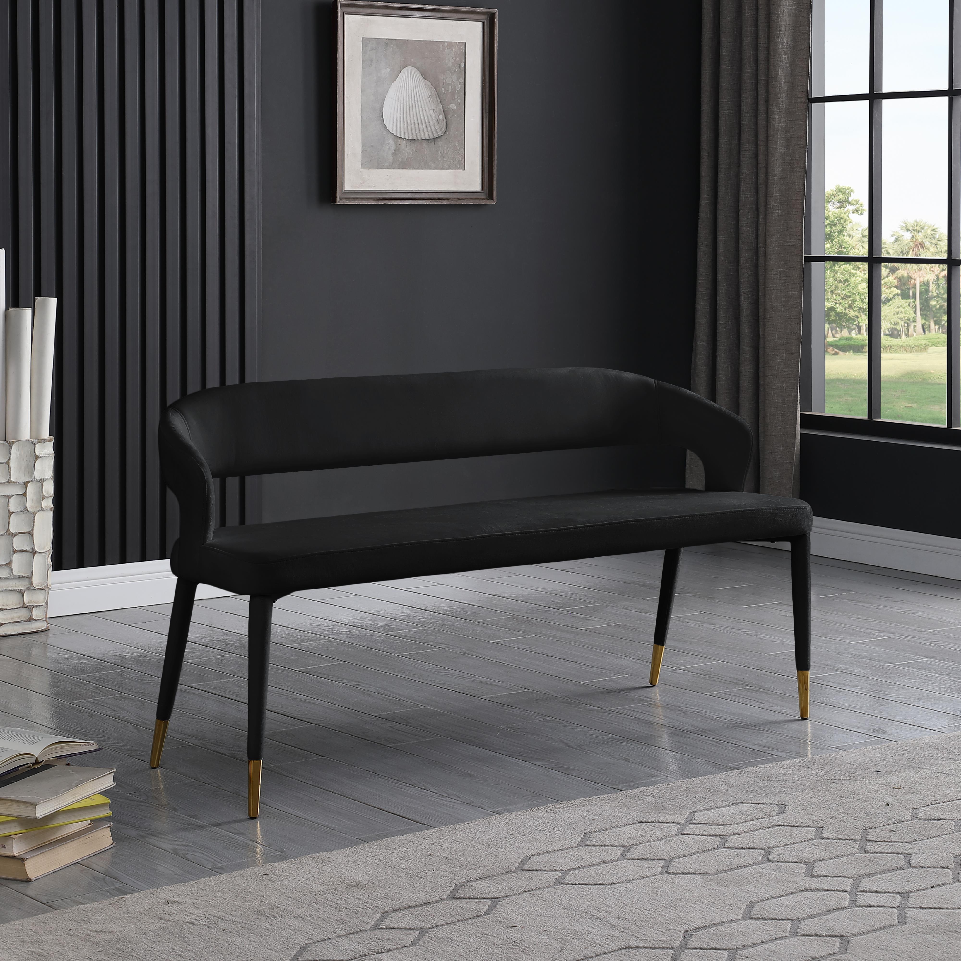 Meridian Destiny Black Velvet Bench