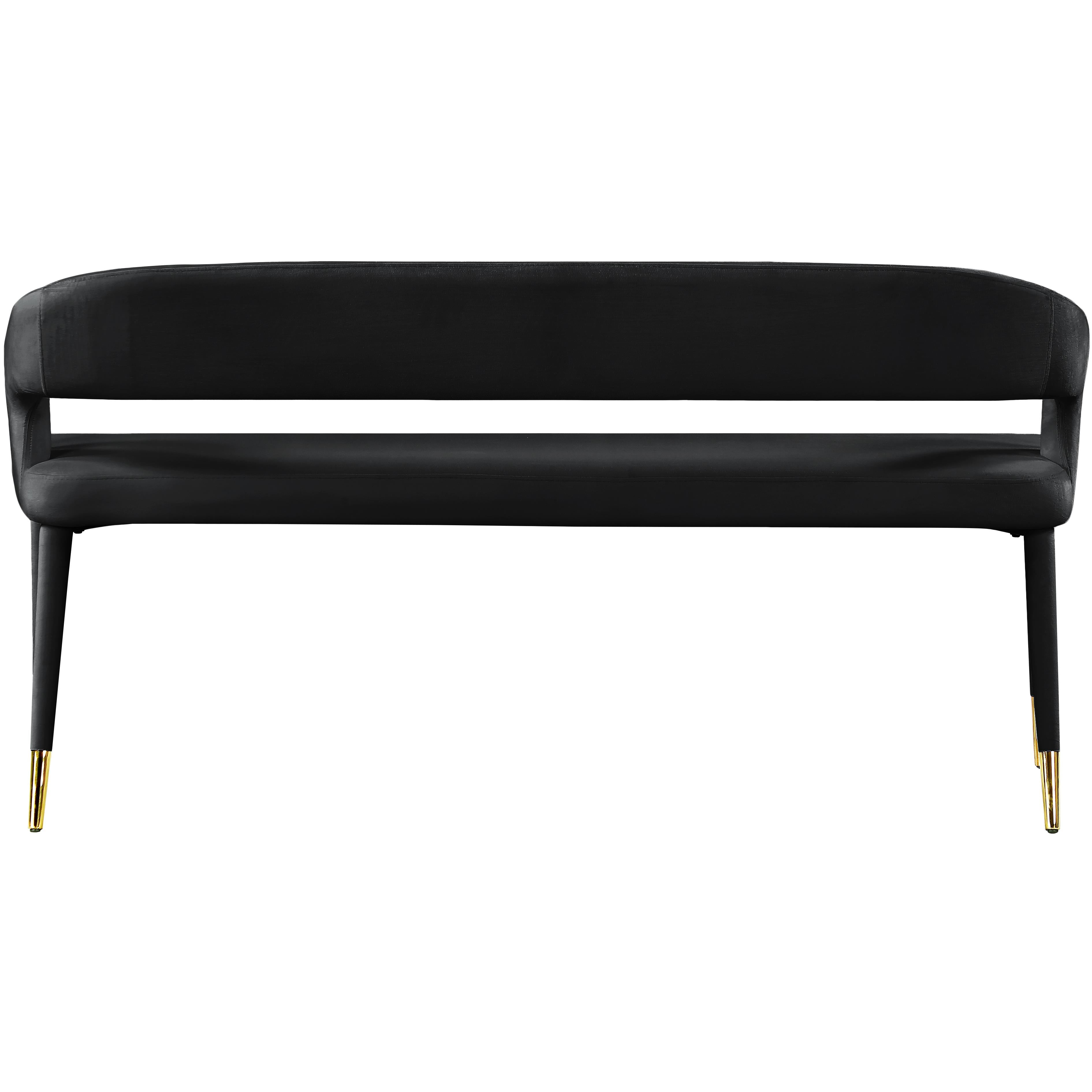 Meridian Destiny Black Velvet Bench