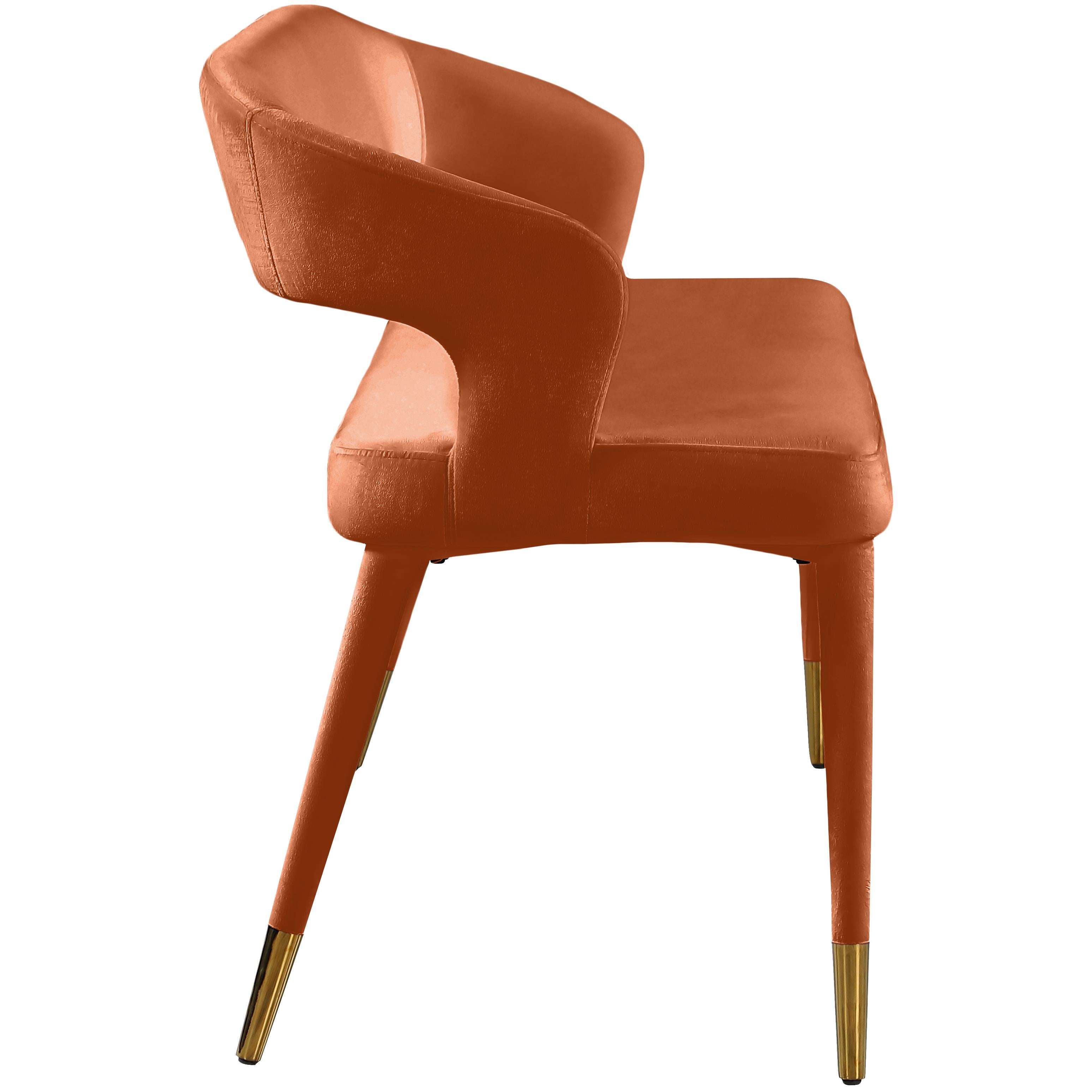 Meridian Destiny Cognac Velvet Bench
