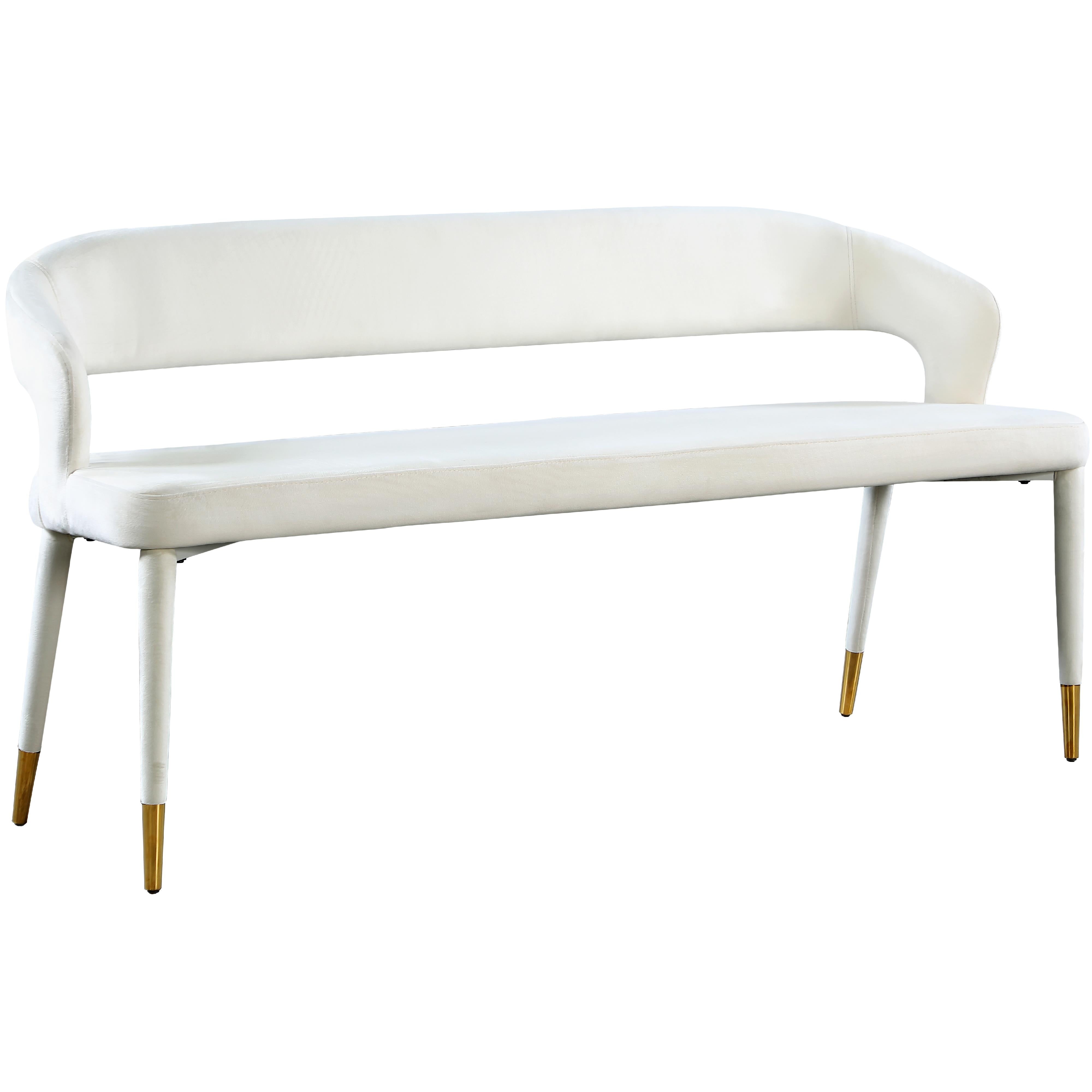 Meridian Destiny Cream Velvet Bench