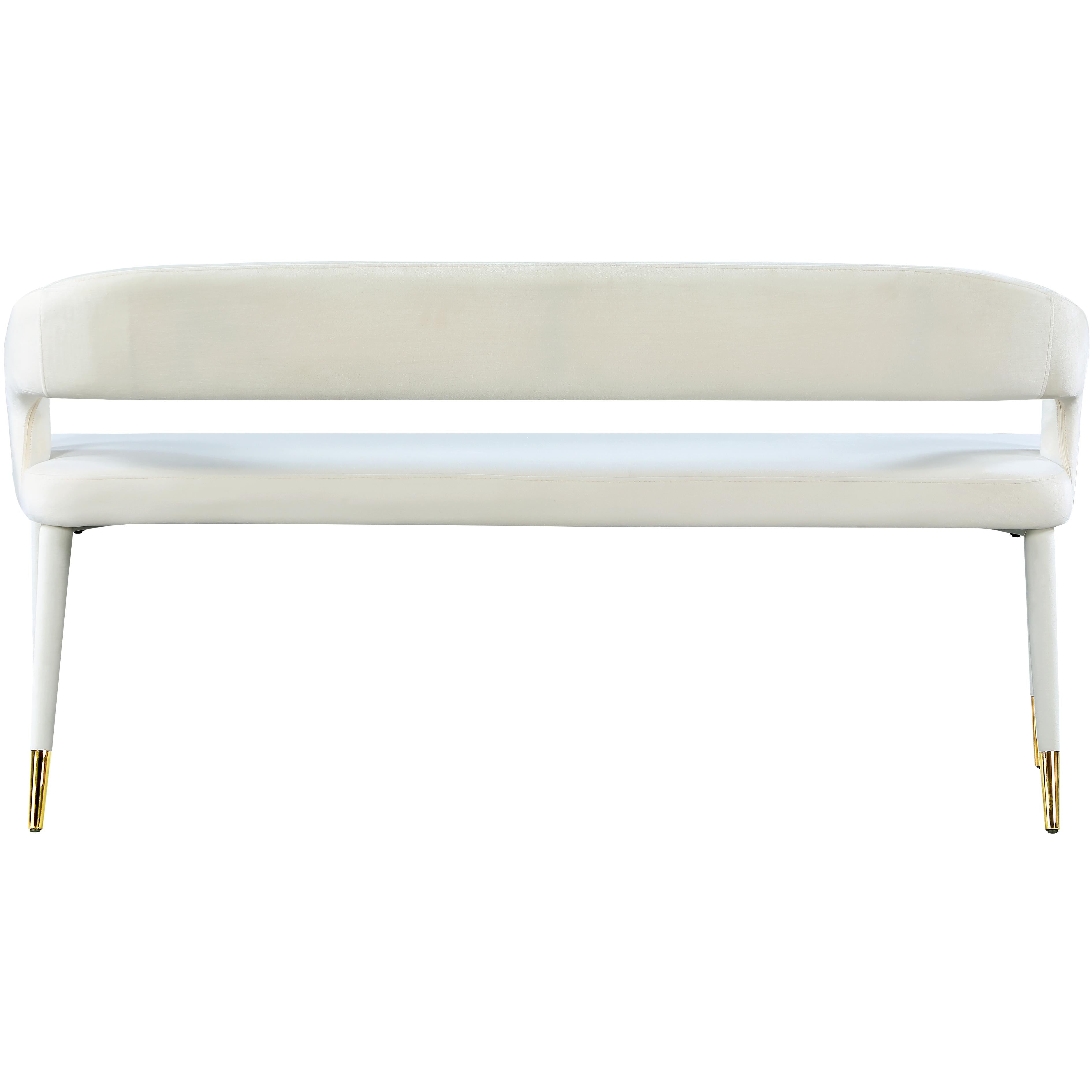 Meridian Destiny Cream Velvet Bench